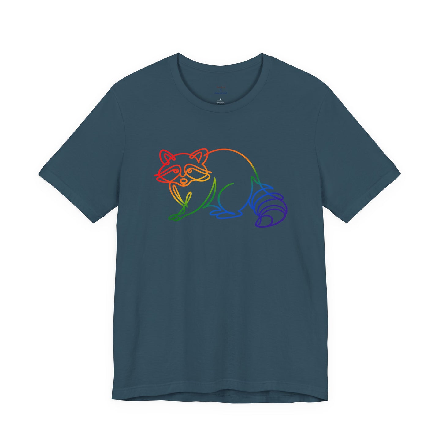 Raccoon Tee — Minimal Line Raccoon Scenic Graphic T-Shirt