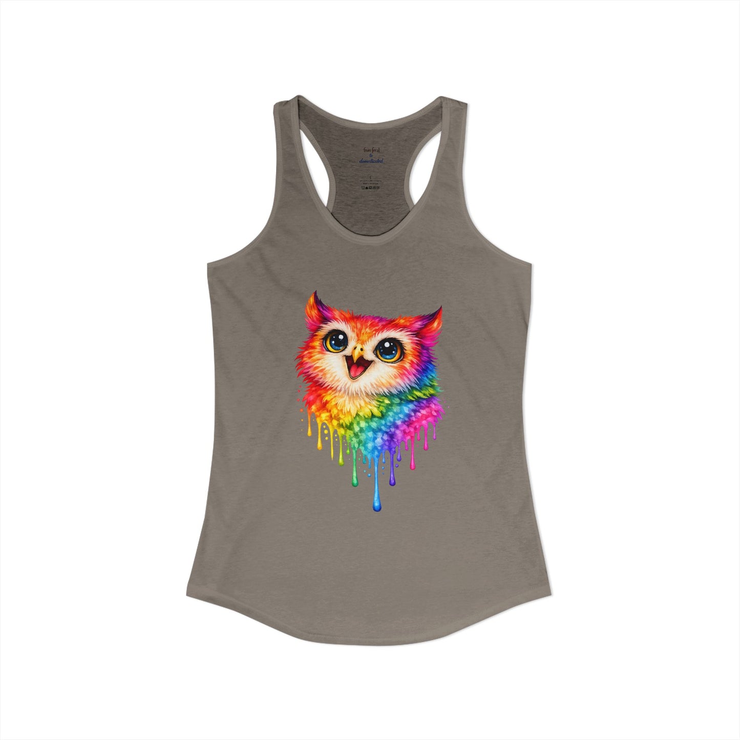 Watercolor Wildlife Owl Racerback Tank