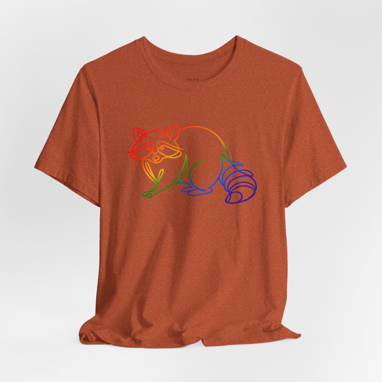 Raccoon Tee — Minimal Line Raccoon Scenic Graphic T-Shirt