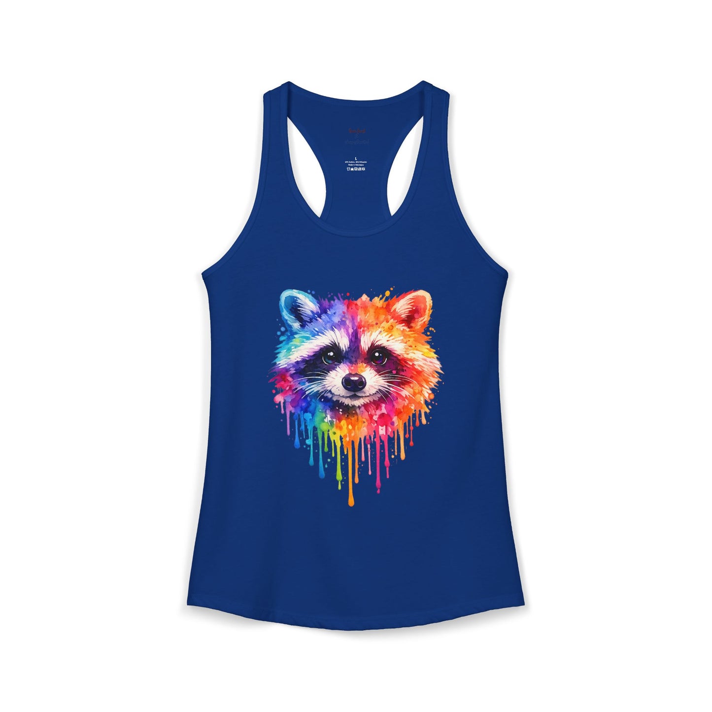 Watercolor Wildlife Raccoon Racerback Tank