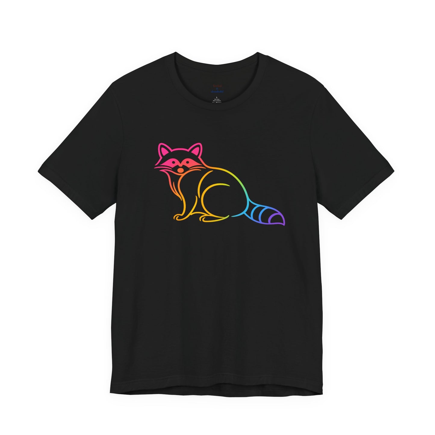 Raccoon Tee — Minimal Line Raccoon Scenic Graphic T-Shirt