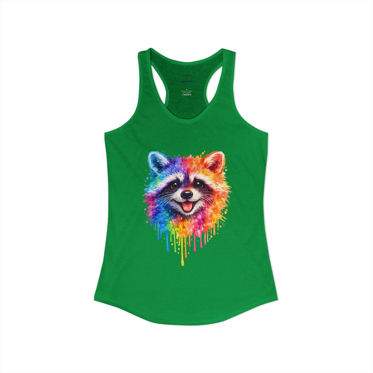 Watercolor Wildlife Raccoon Racerback Tank