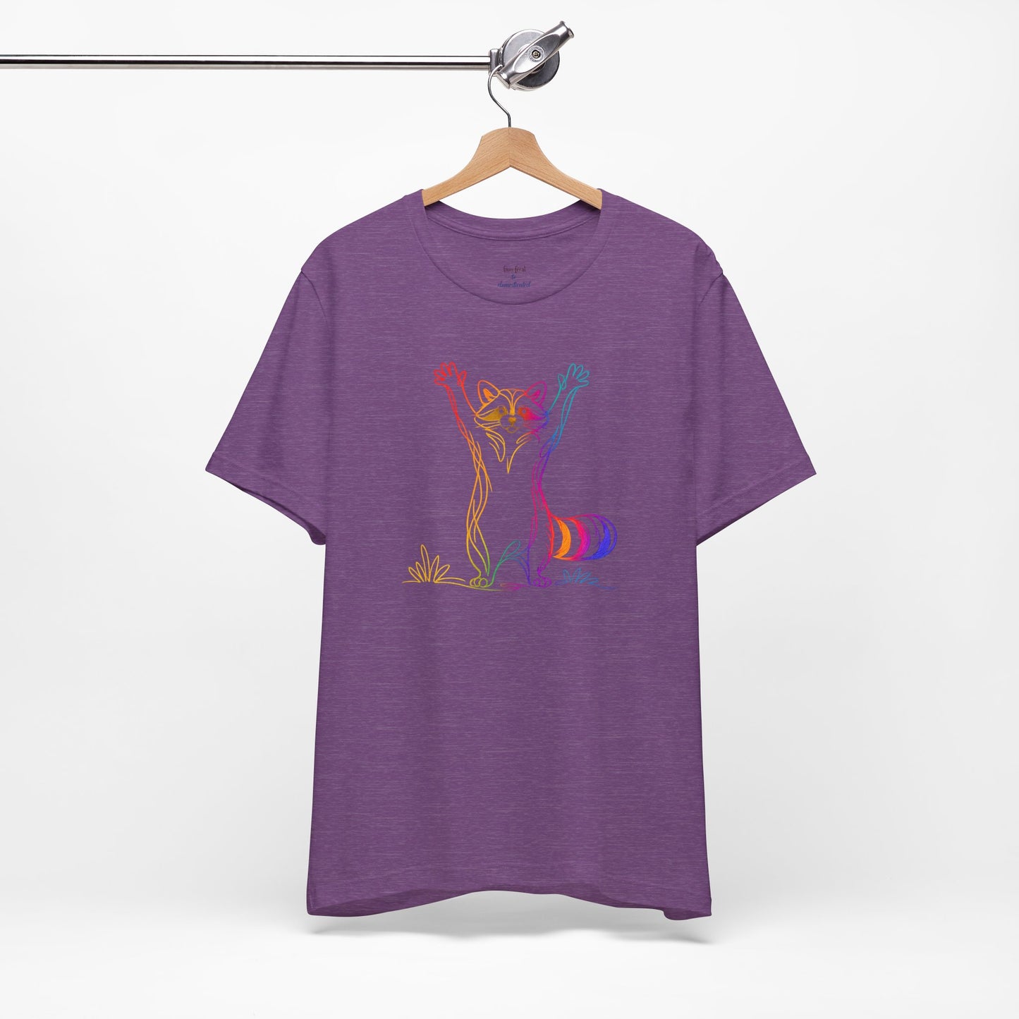 Raccoon Tee — Minimal Line Raccoon Scenic Graphic T-Shirt