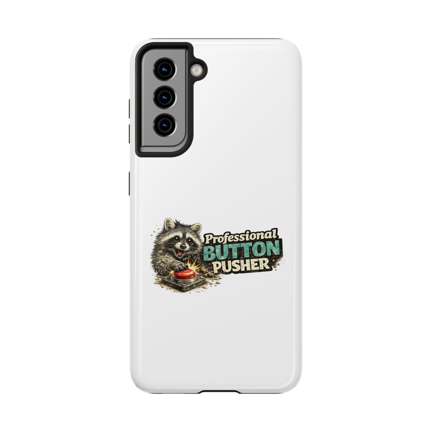 Button Pusher Raccoon Phone Case — Tough & Cute Protective Phone Cover
