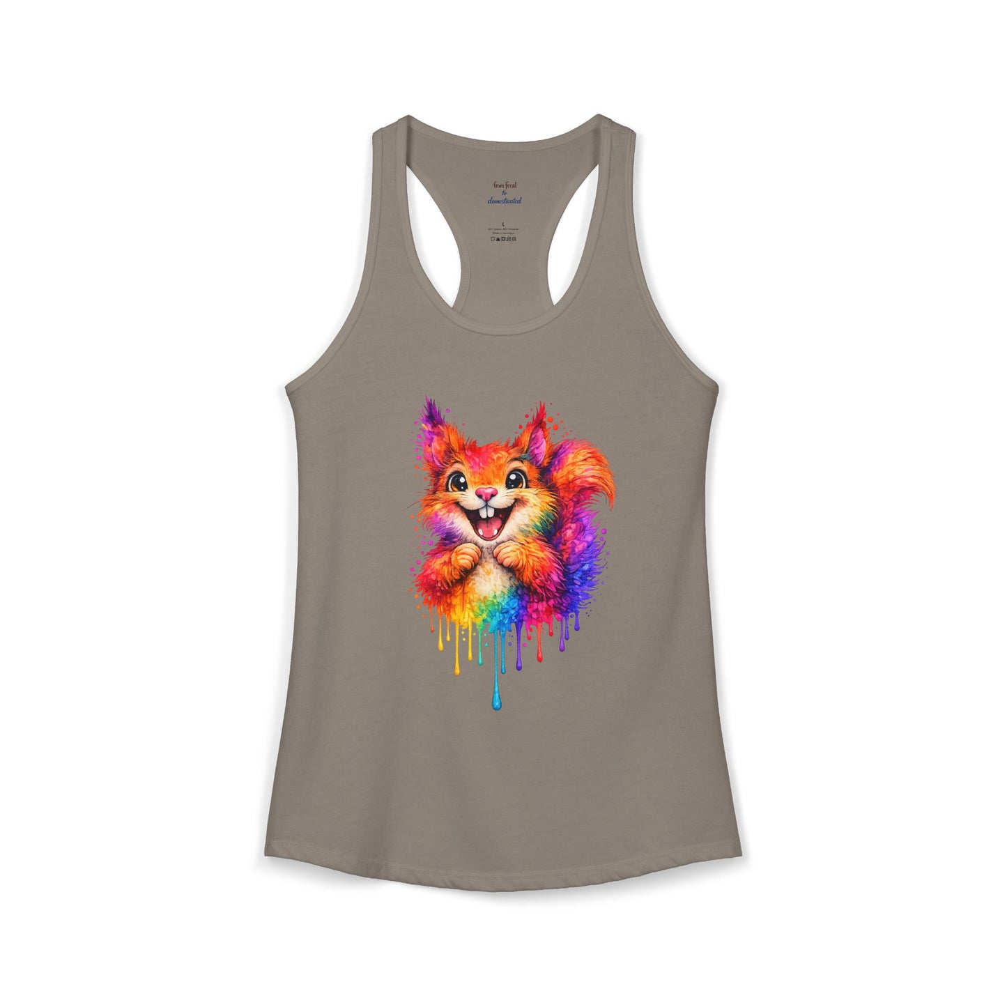 Watercolor Wildlife Squirrel Racerback Tank