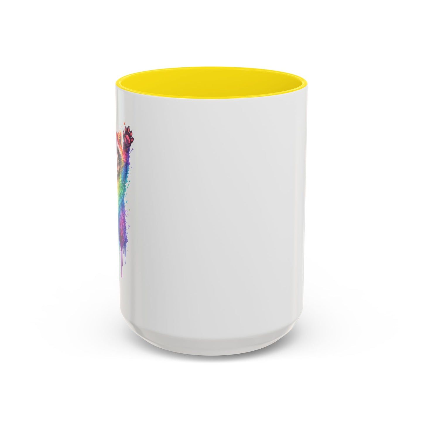 Cheerful Watercolor Raccoon Accent Coffee Mug