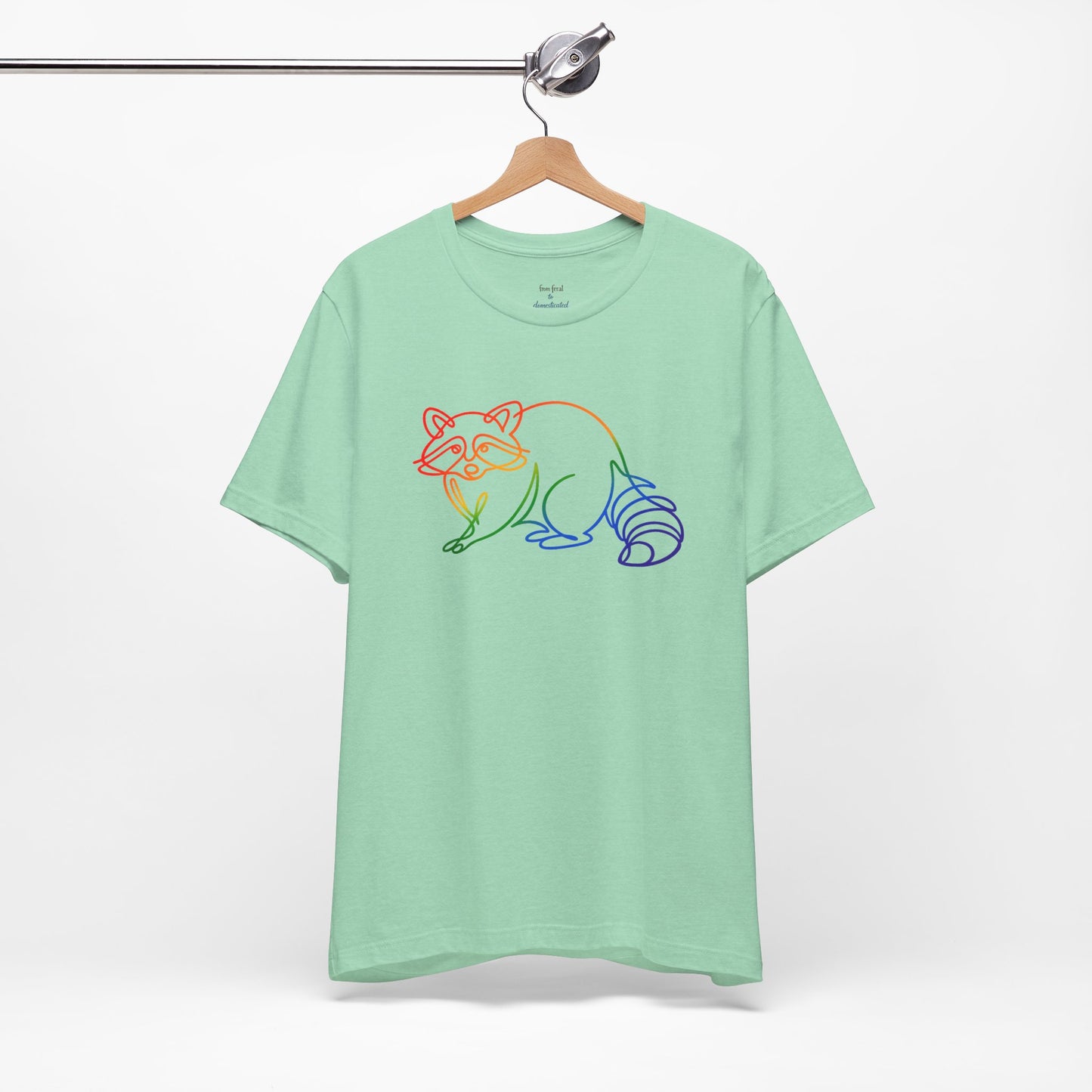 Raccoon Tee — Minimal Line Raccoon Scenic Graphic T-Shirt