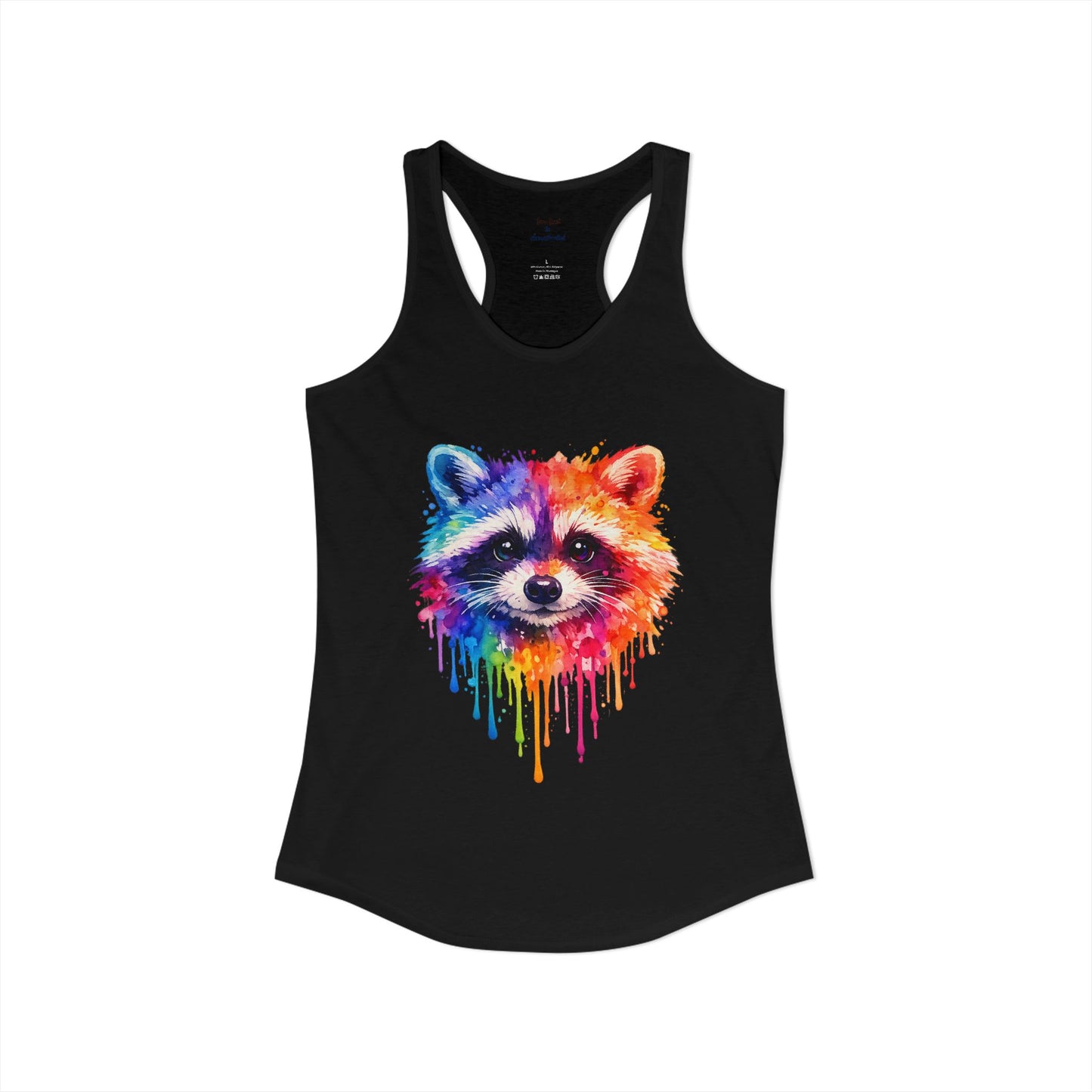 Watercolor Wildlife Raccoon Racerback Tank