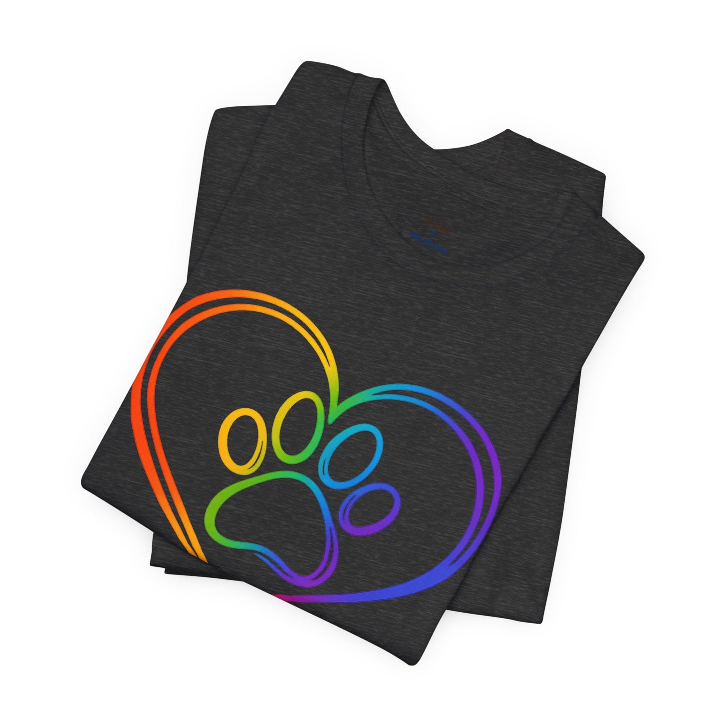 Heart/Paw Colorful Line-Work T-Shirt