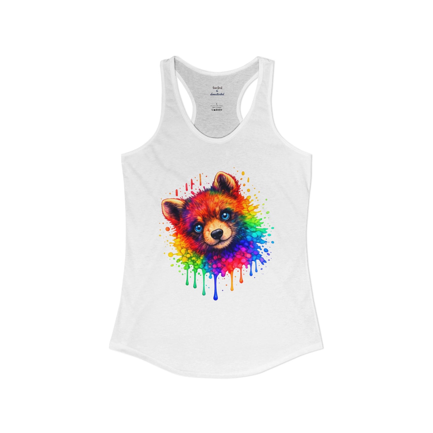 Watercolor Wildlife Bear Cub Racerback Tank