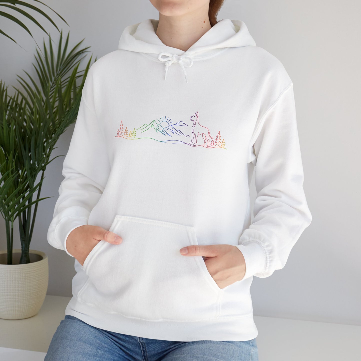 Great Dane, cropped ears, Hoodie