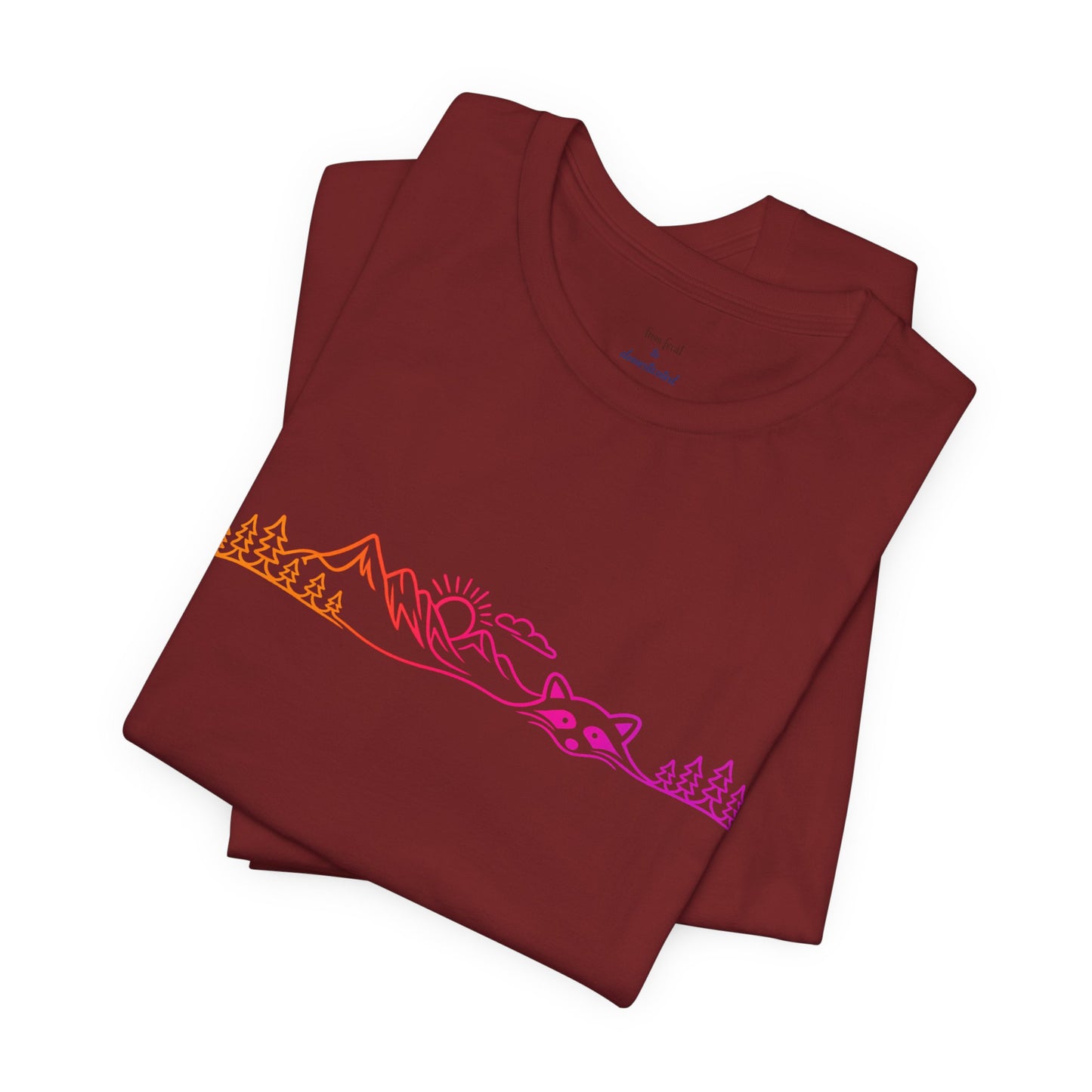 Raccoon Tee — Minimal Line Raccoon Scenic Graphic T-Shirt