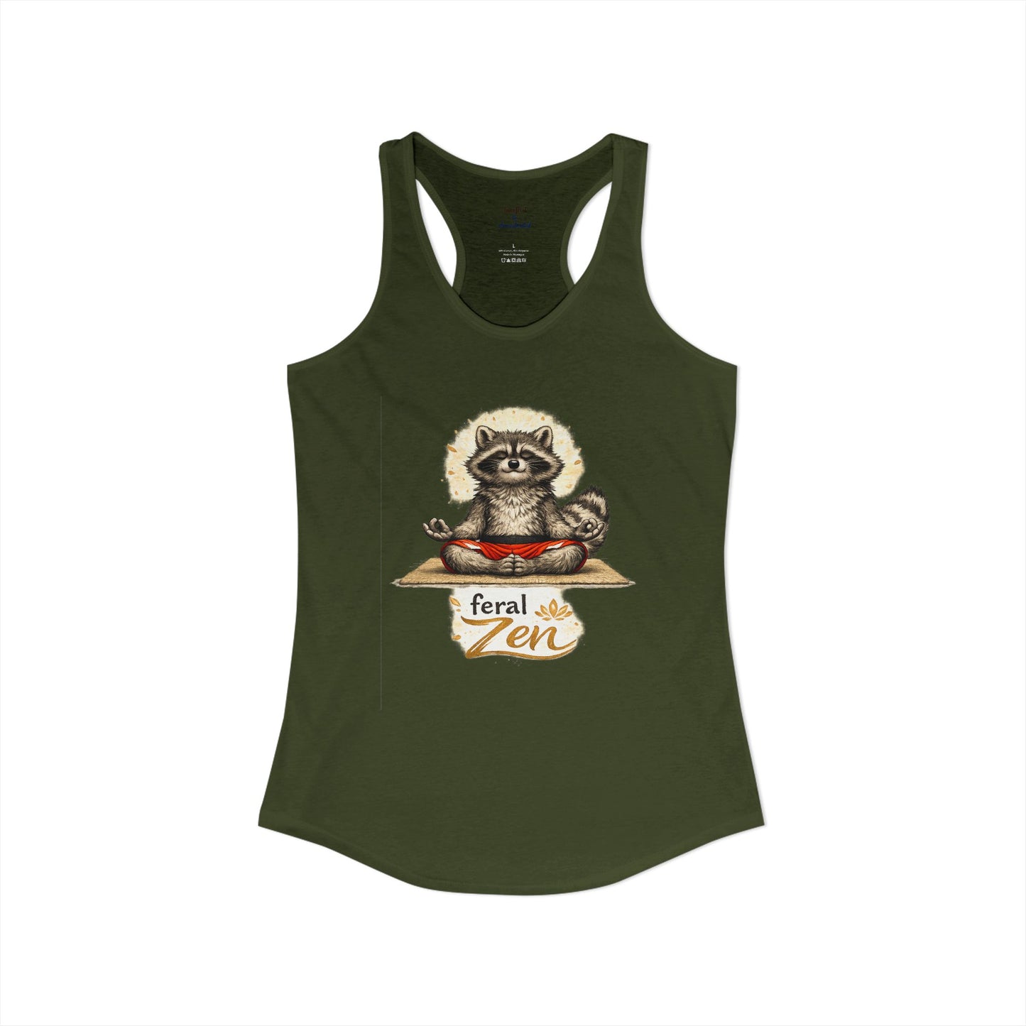 Feral Zen Raccoon Racerback Tank