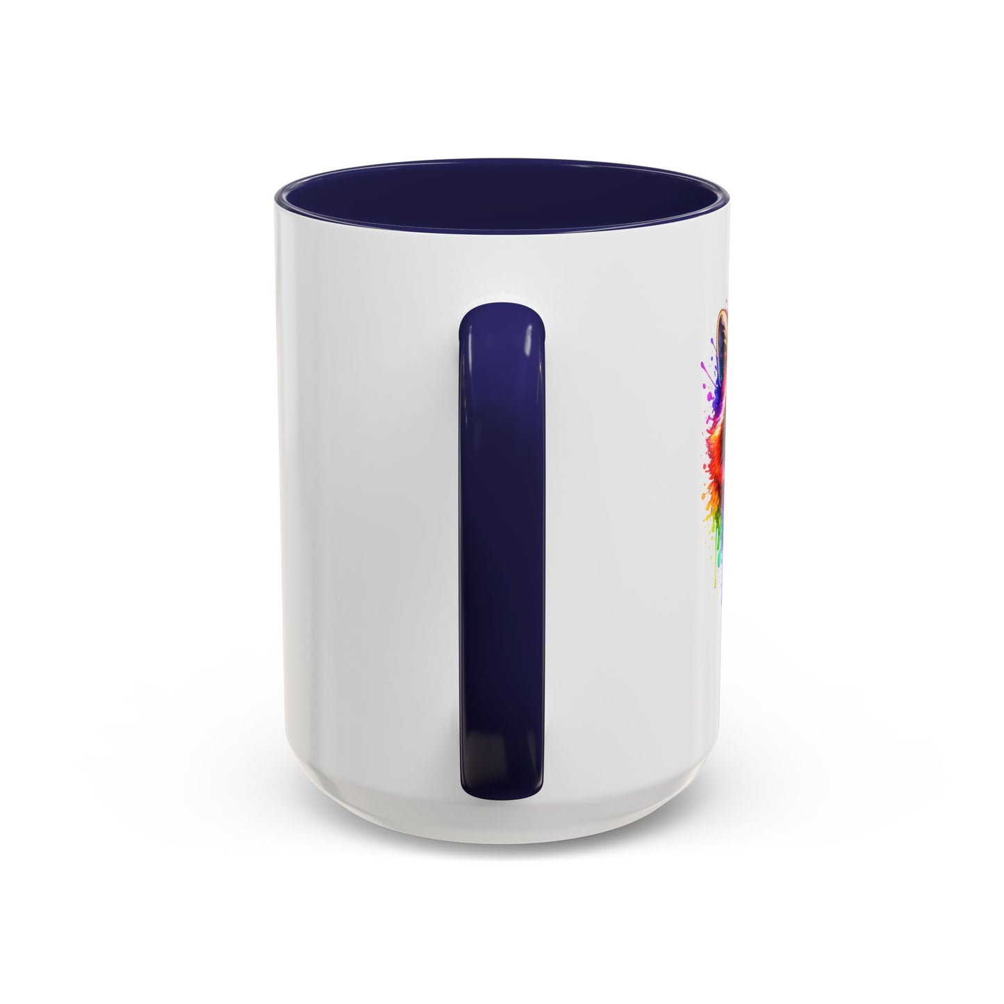 Cheerful Watercolor Raccoon Accent Coffee Mug
