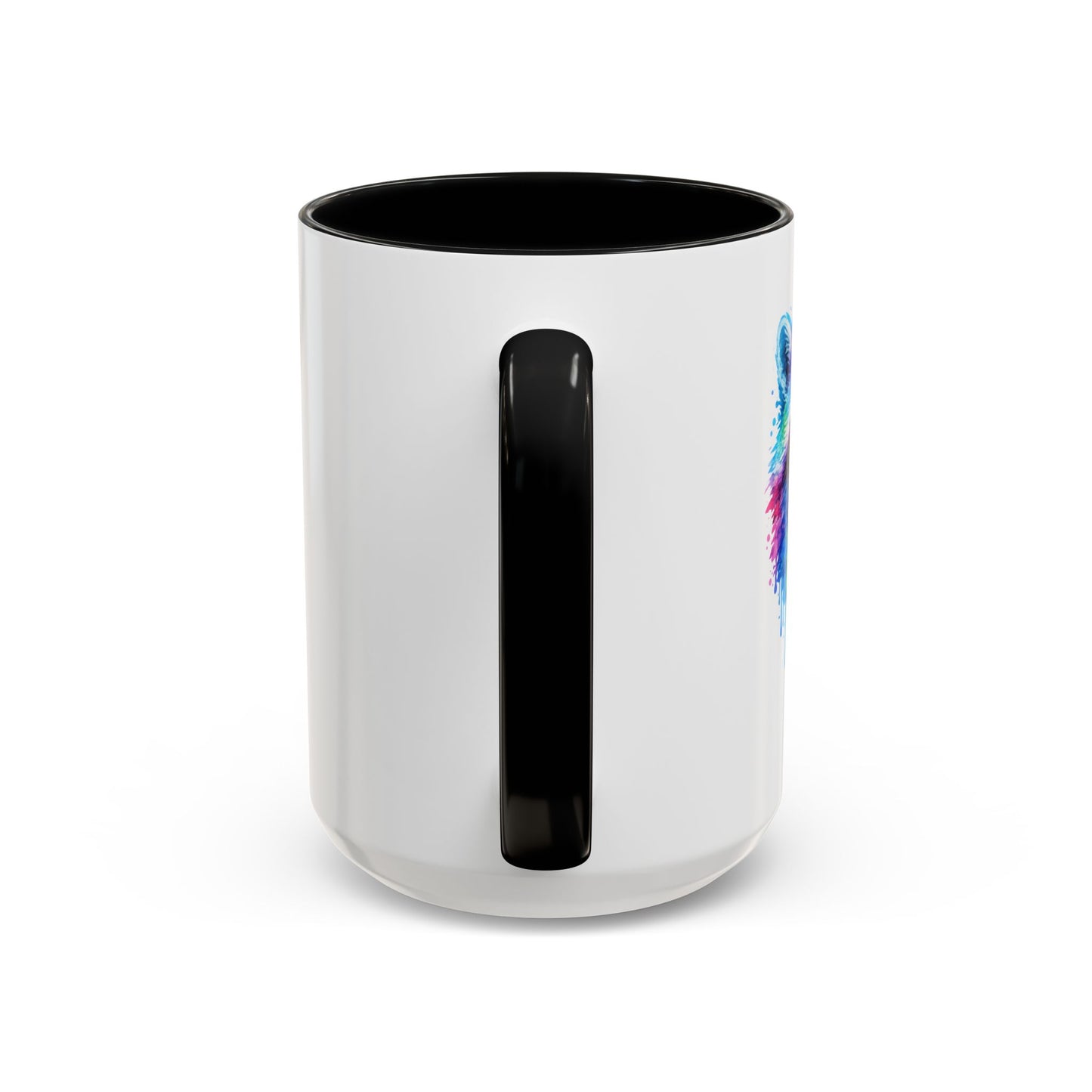 Cheerful Watercolor Raccoon Accent Coffee Mug