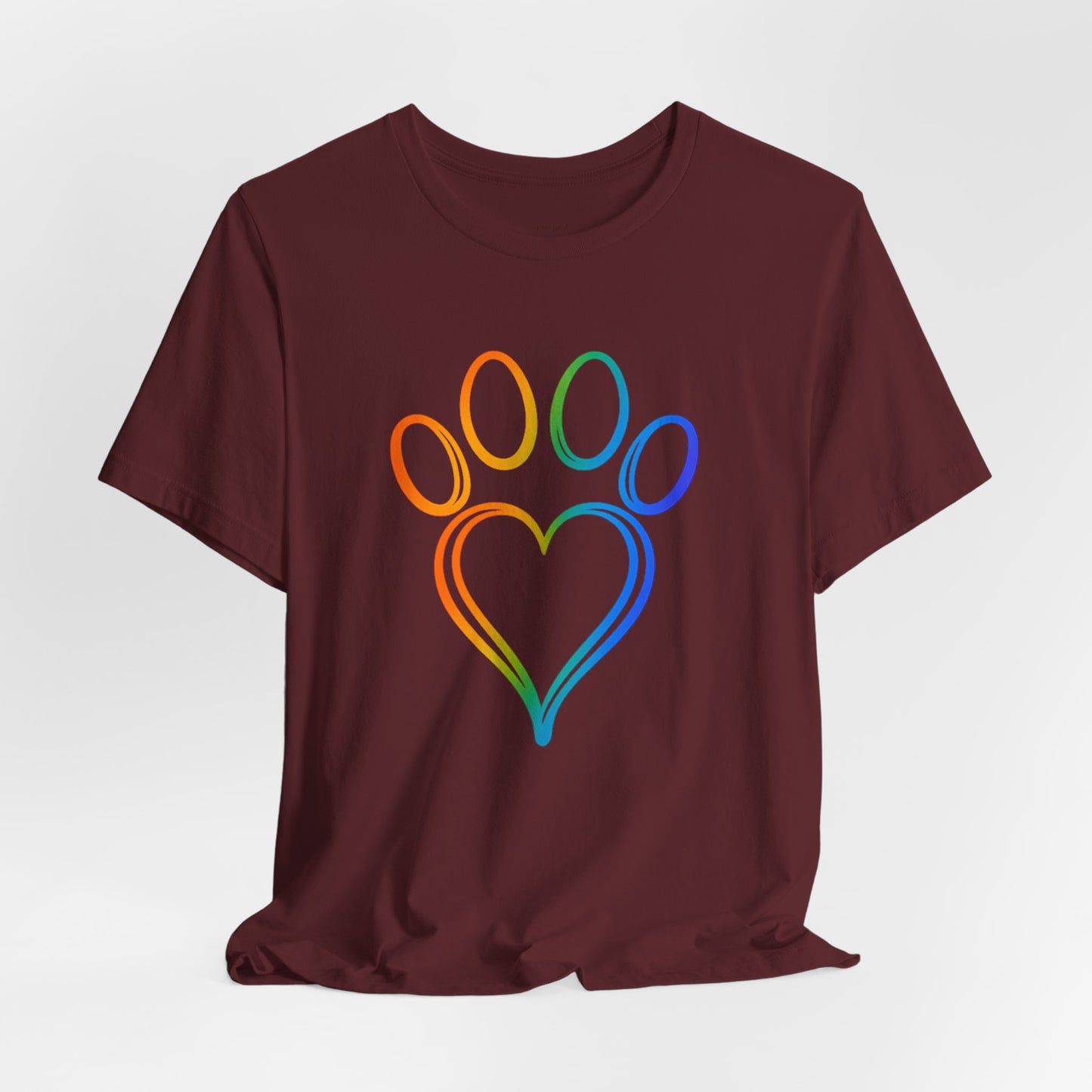 Heart/Paw Colorful Line-Work T-Shirt