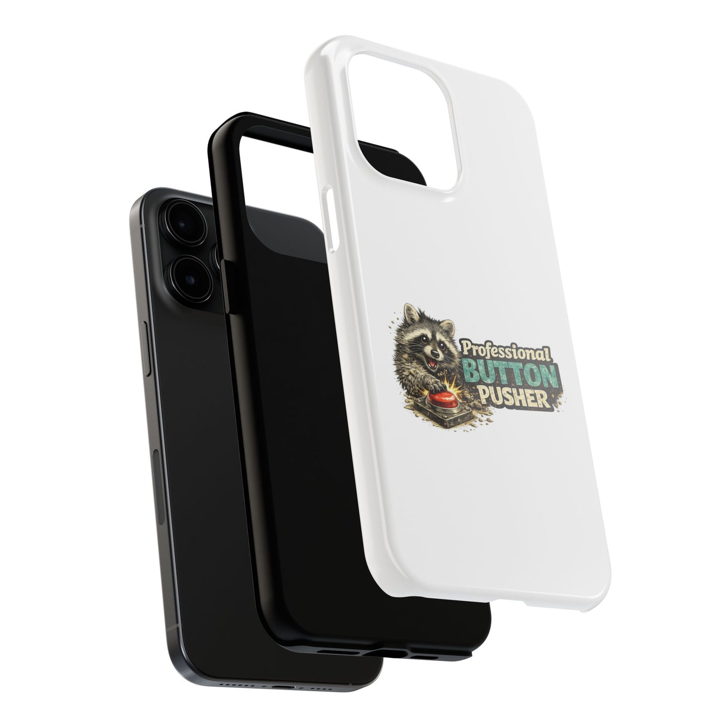 Button Pusher Raccoon Phone Case — Tough & Cute Protective Phone Cover