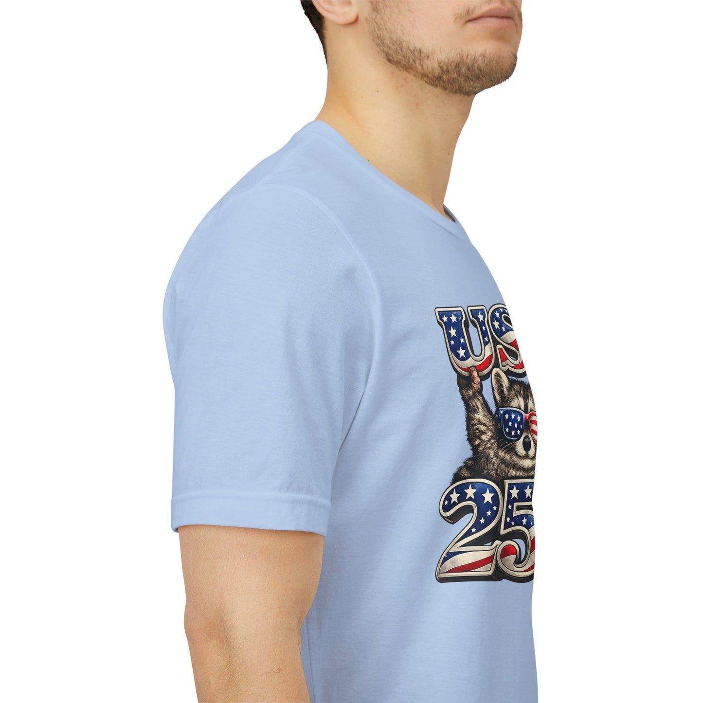 Patriot Raccoon 250th Anniversary T-Shirt — 4th of July Fireworks Flag Tee