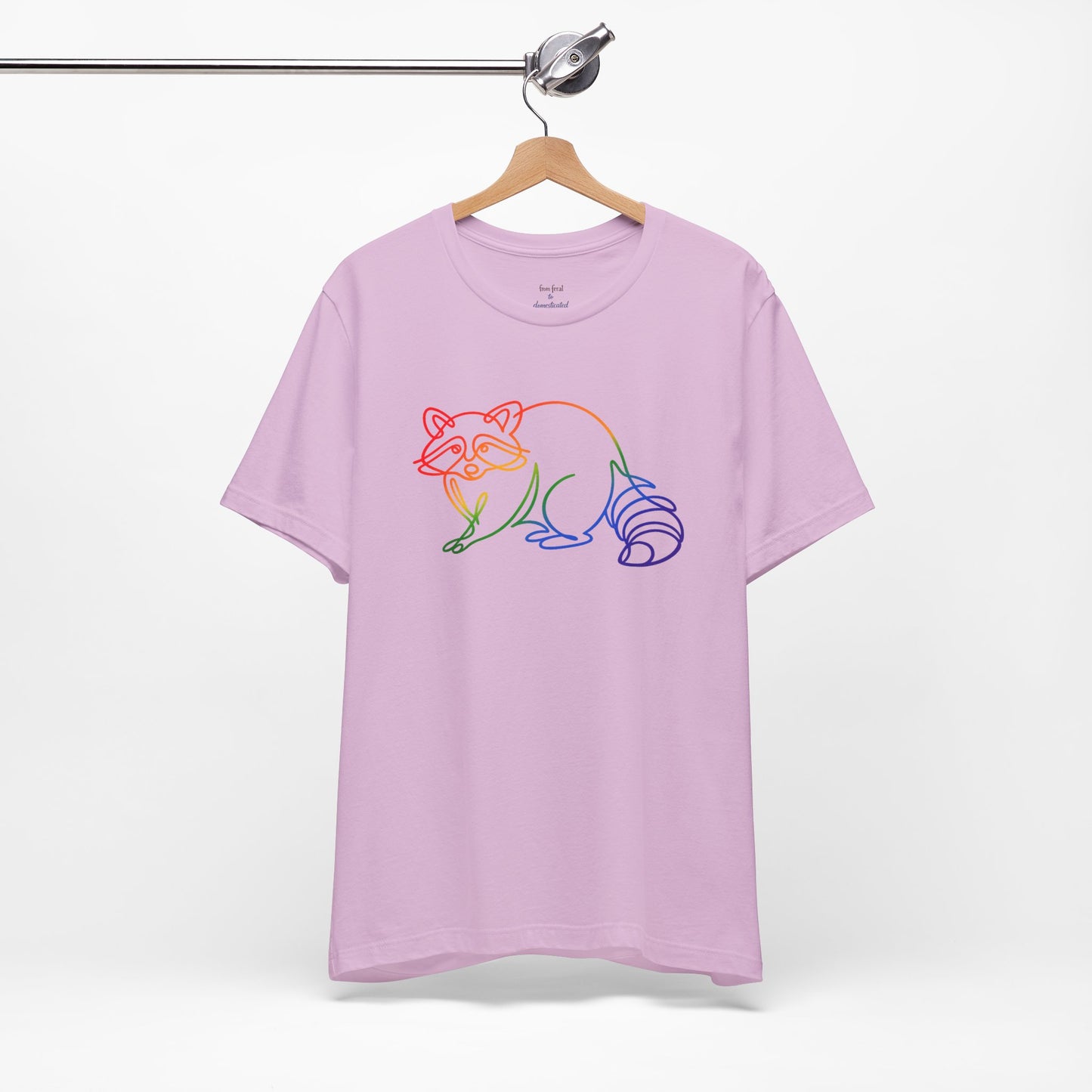 Raccoon Tee — Minimal Line Raccoon Scenic Graphic T-Shirt