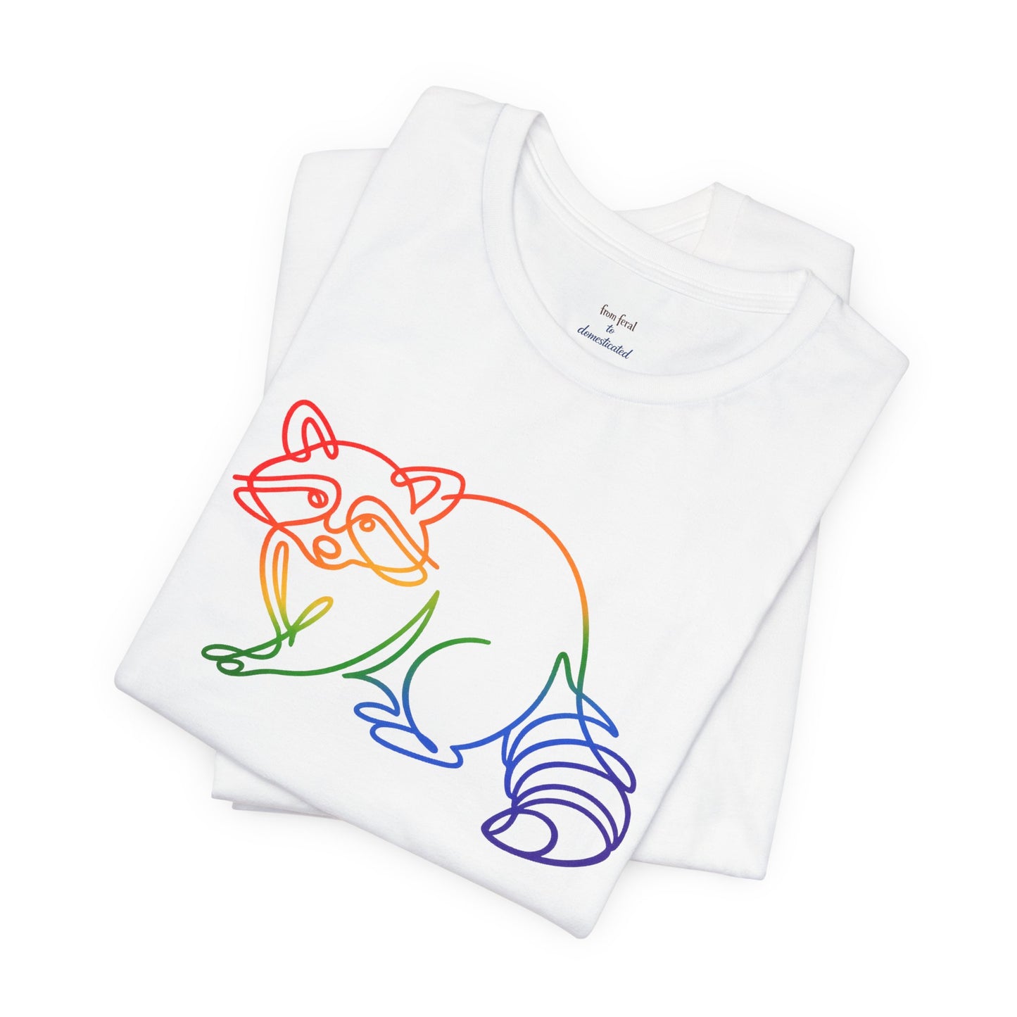 Raccoon Tee — Minimal Line Raccoon Scenic Graphic T-Shirt