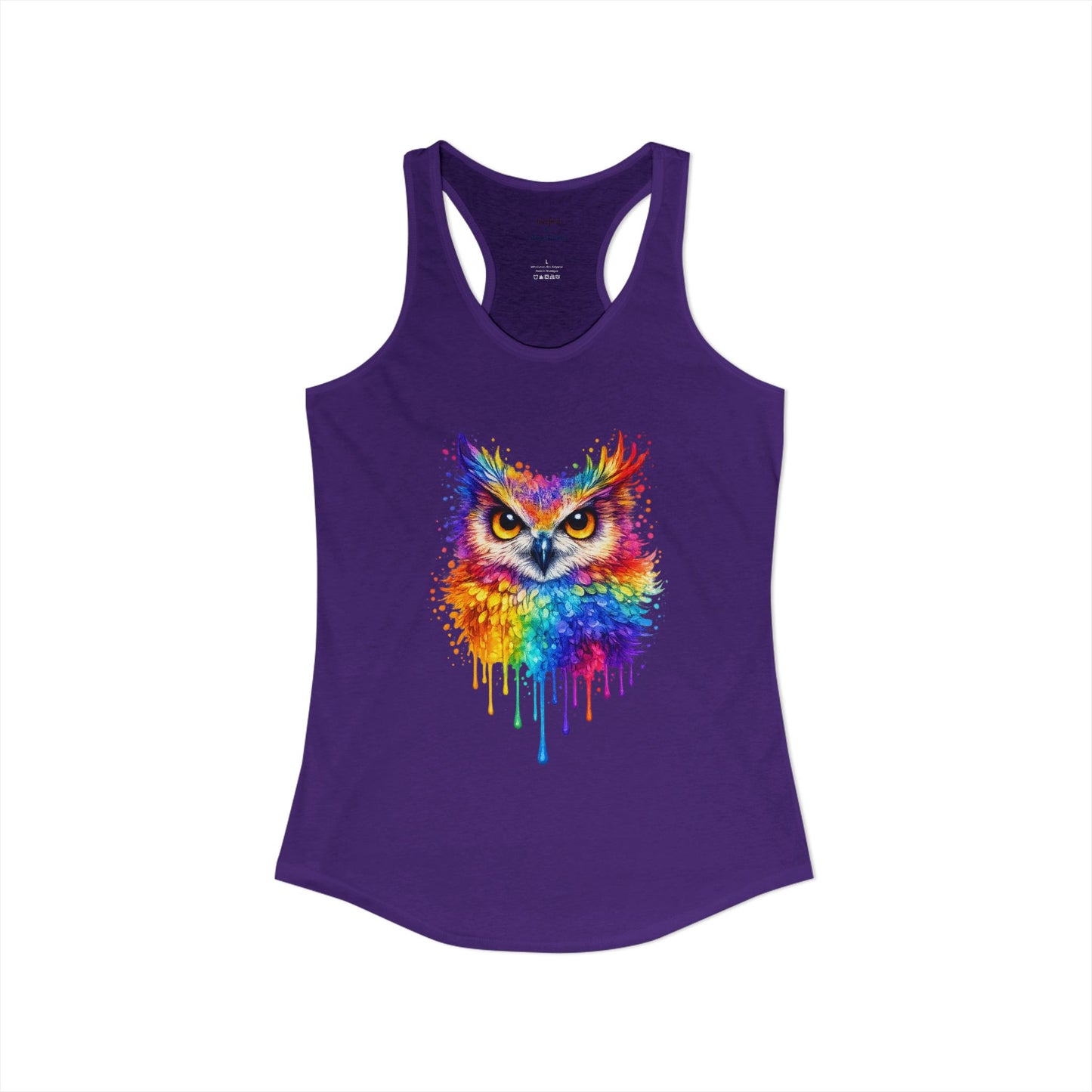 Watercolor Wildlife Owl Racerback Tank