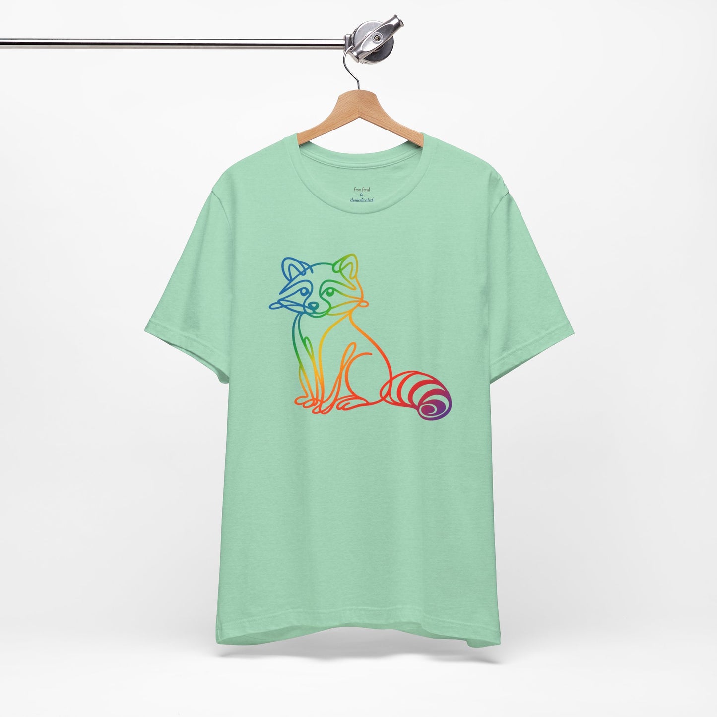 Raccoon Tee — Minimal Line Raccoon Scenic Graphic T-Shirt