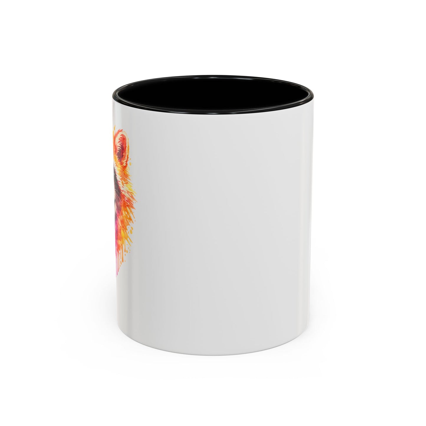 Cheerful Watercolor Raccoon Accent Coffee Mug