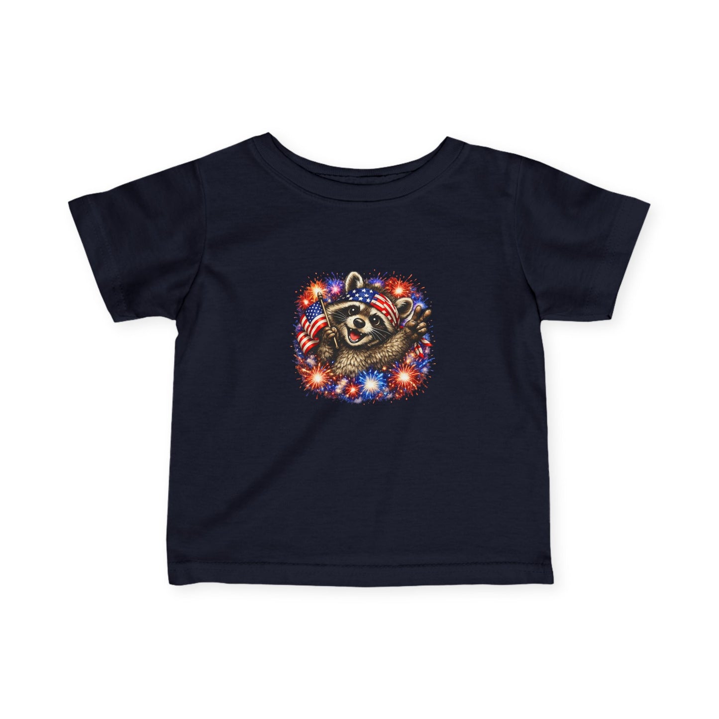 Infant Tee — Adorable 4th of July Raccoon —  Baby Shirt