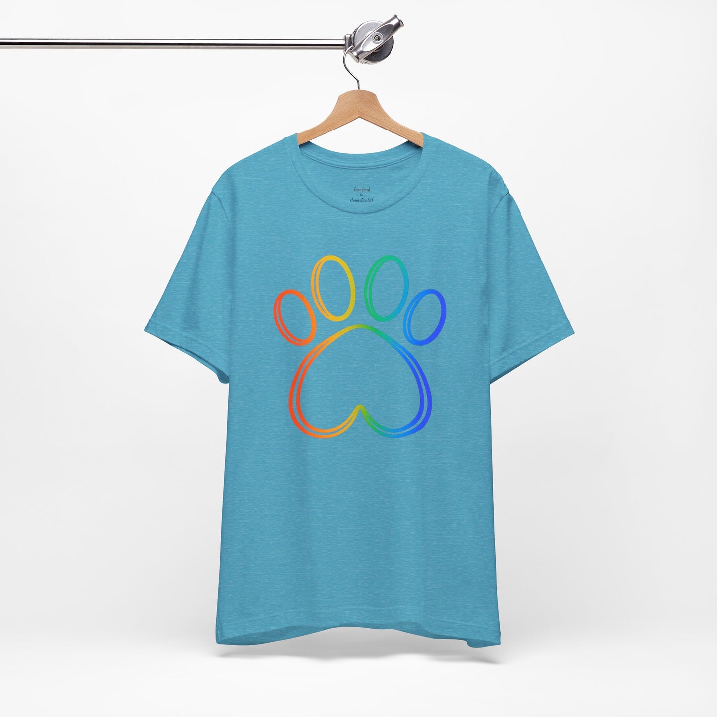 Heart/Paw Colorful Line-Work T-Shirt