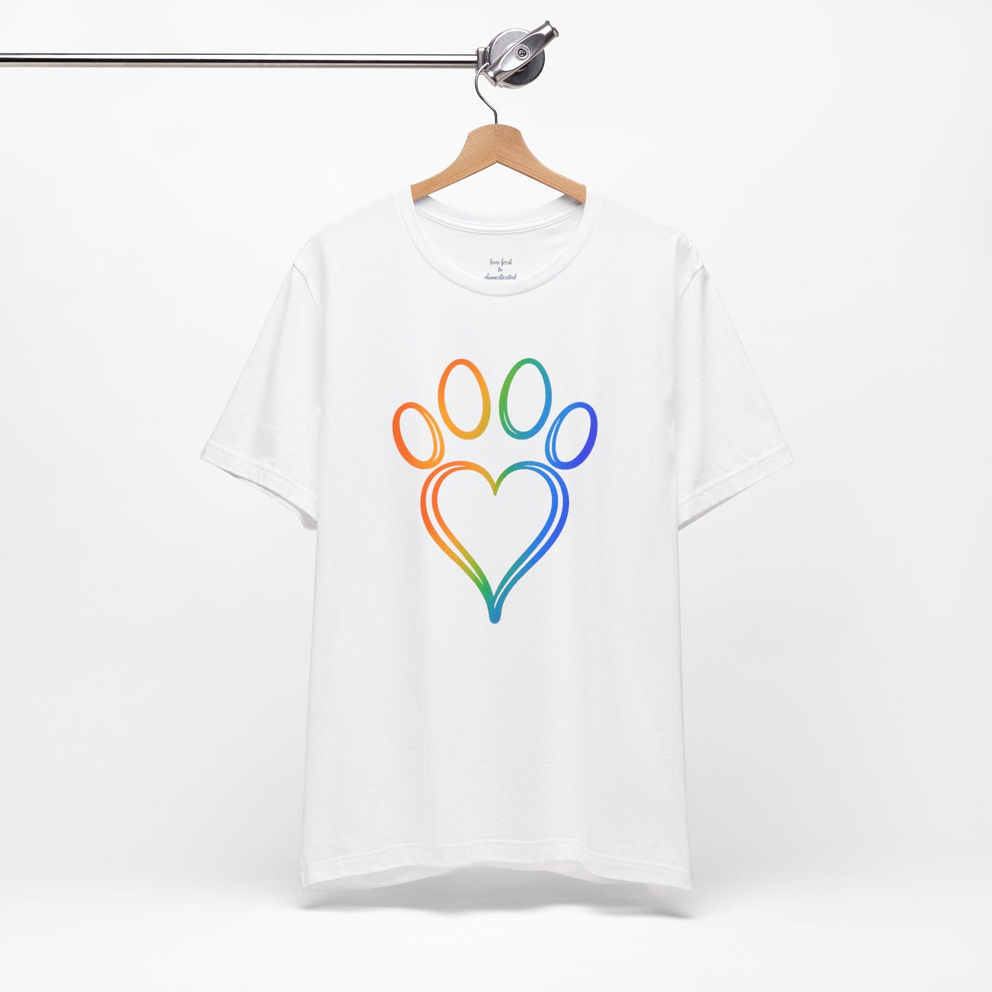 Heart/Paw Colorful Line-Work T-Shirt