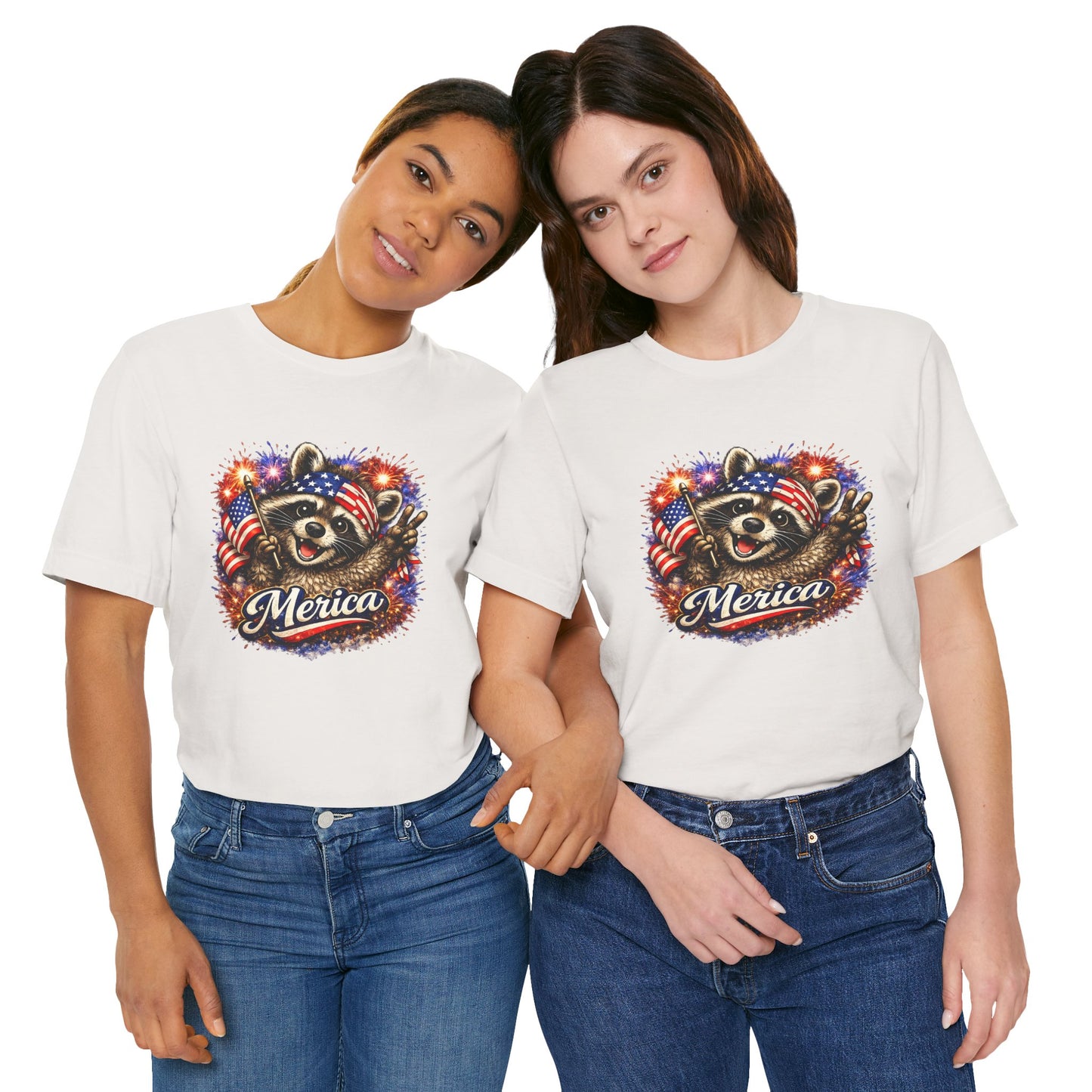 Patriot Raccoon 250th Anniversary T-Shirt — 4th of July Fireworks Flag Tee
