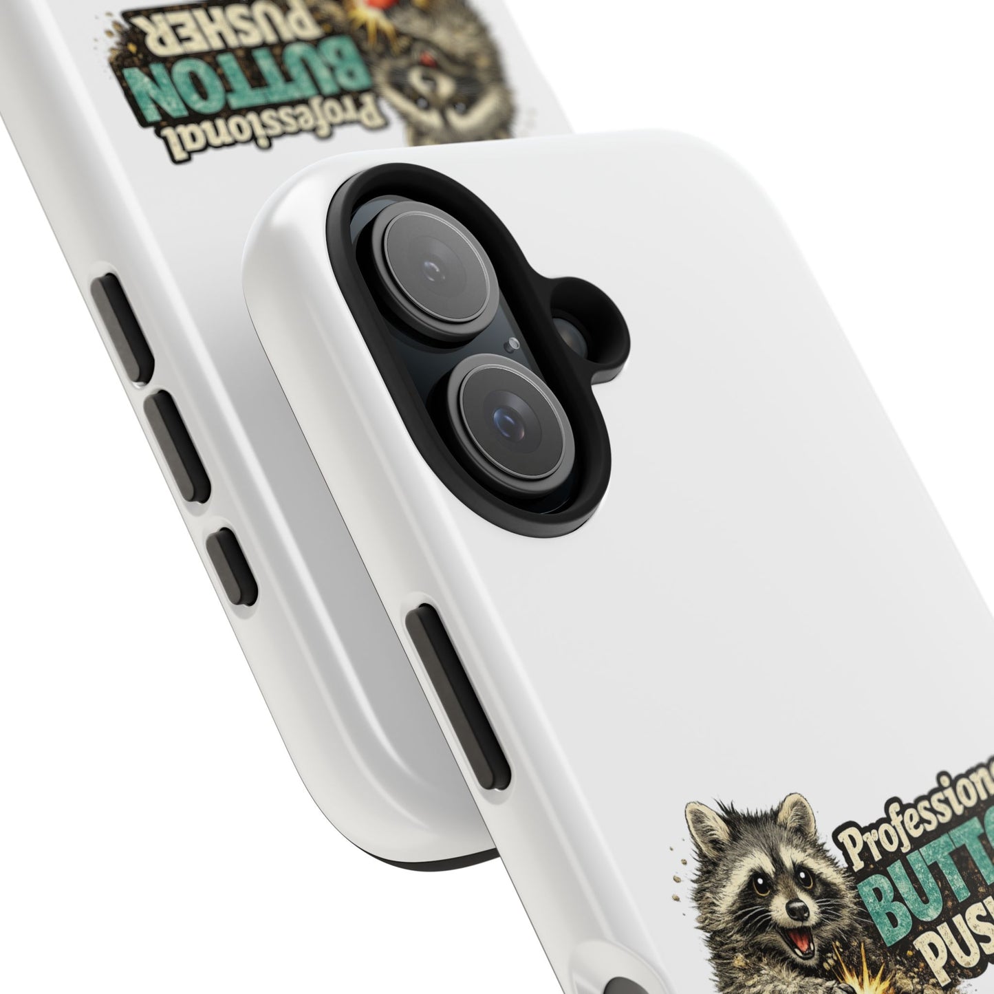 Button Pusher Raccoon Phone Case — Tough & Cute Protective Phone Cover