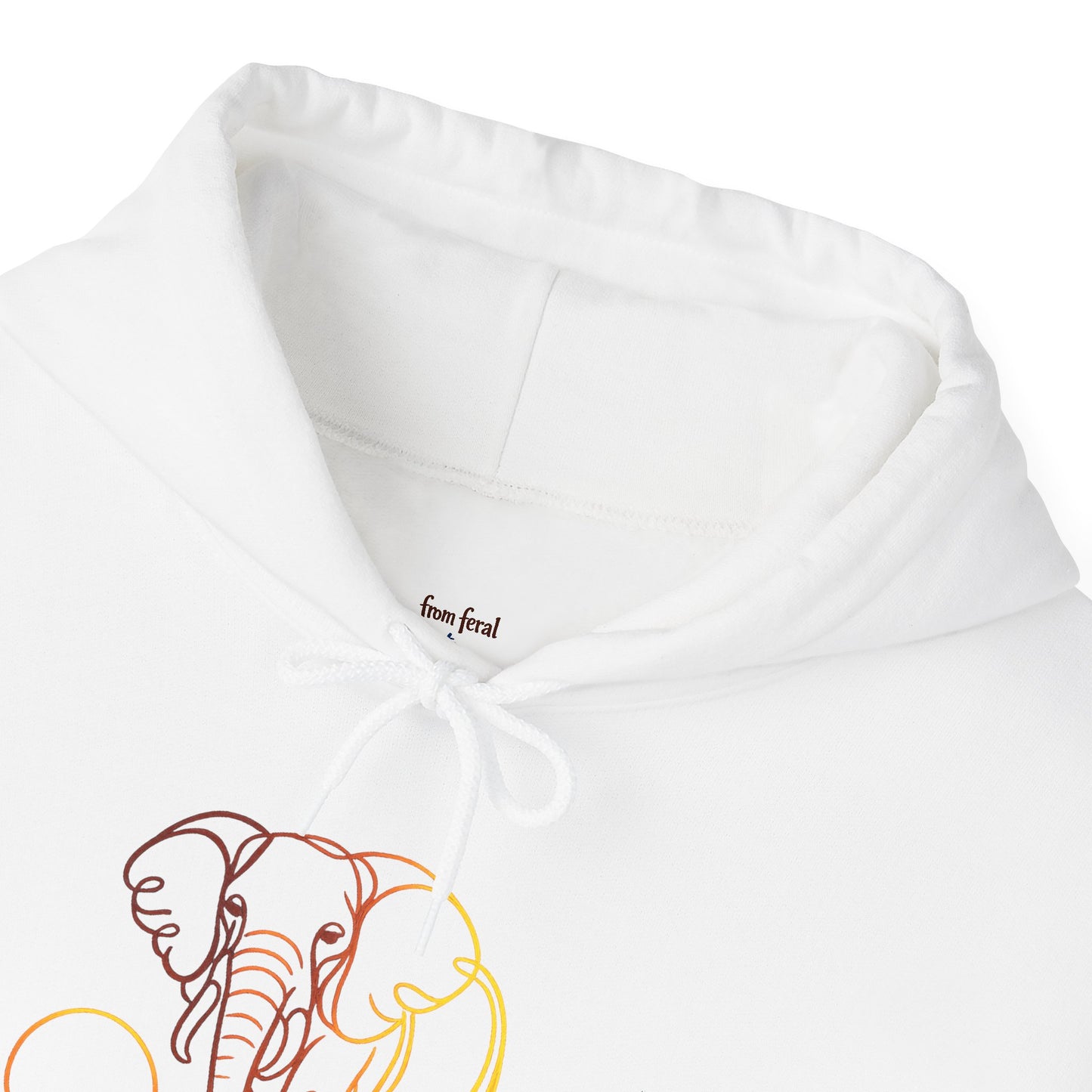 Elephant Sunset Hoodie — Minimal Safari Graphic Hooded Sweatshirt