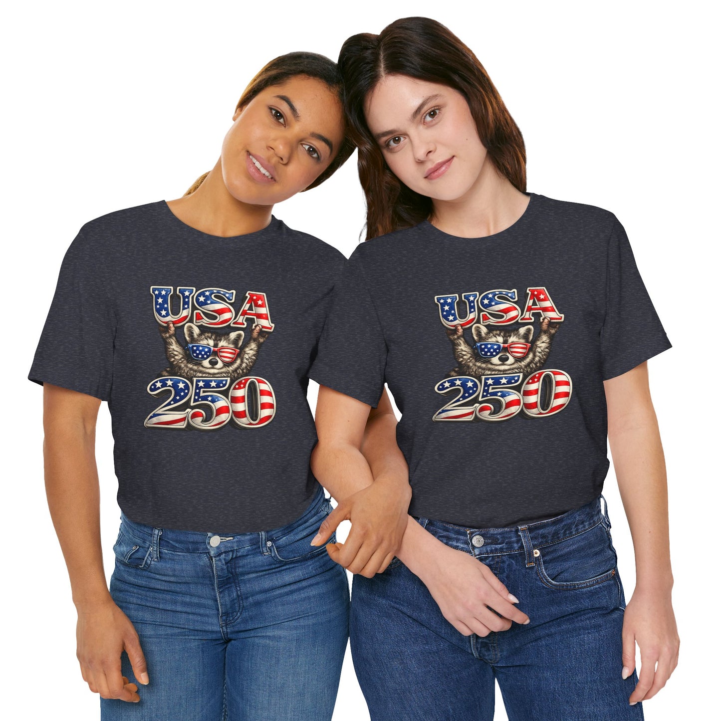 Patriot Raccoon 250th Anniversary T-Shirt — 4th of July Fireworks Flag Tee