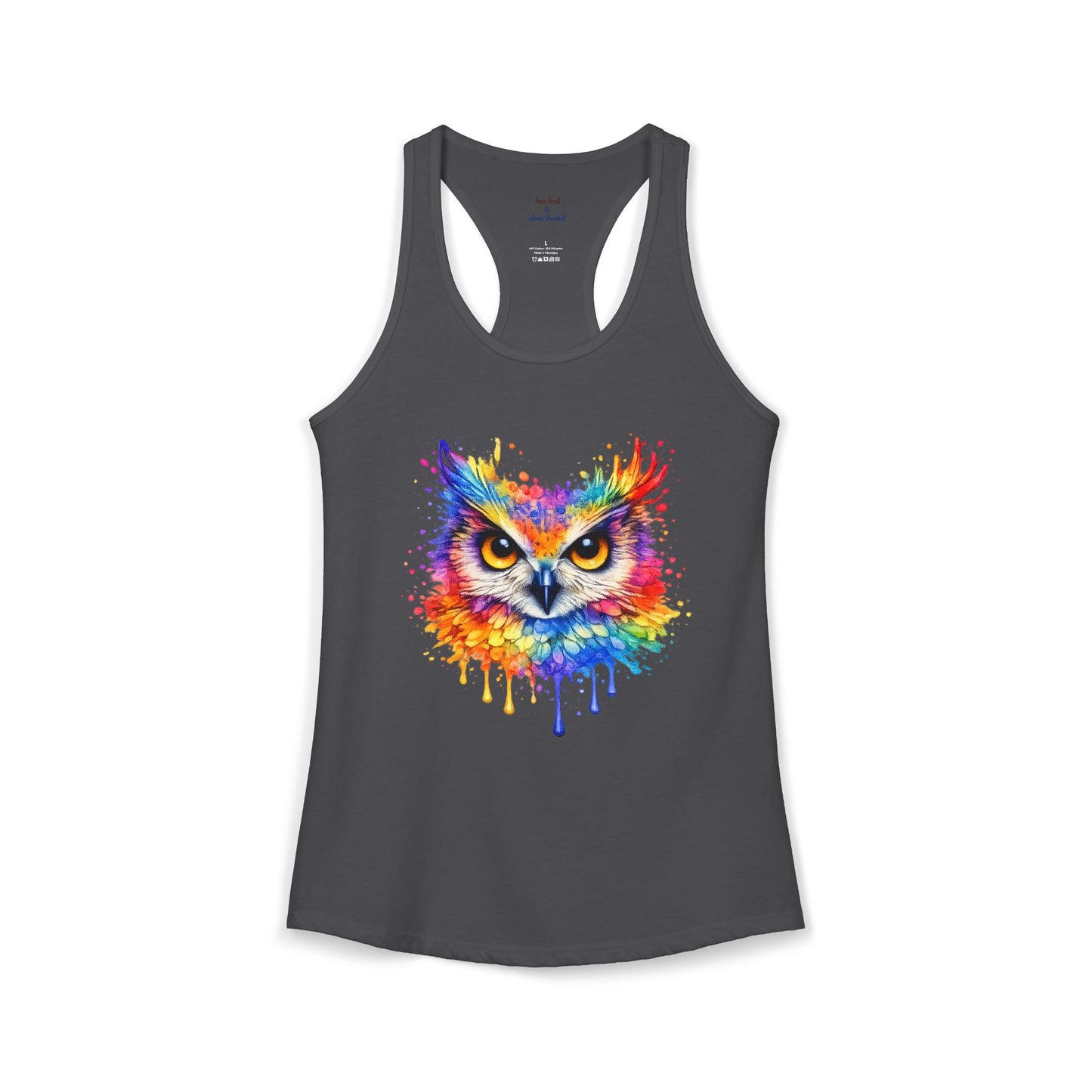 Watercolor Wildlife Owl Racerback Tank