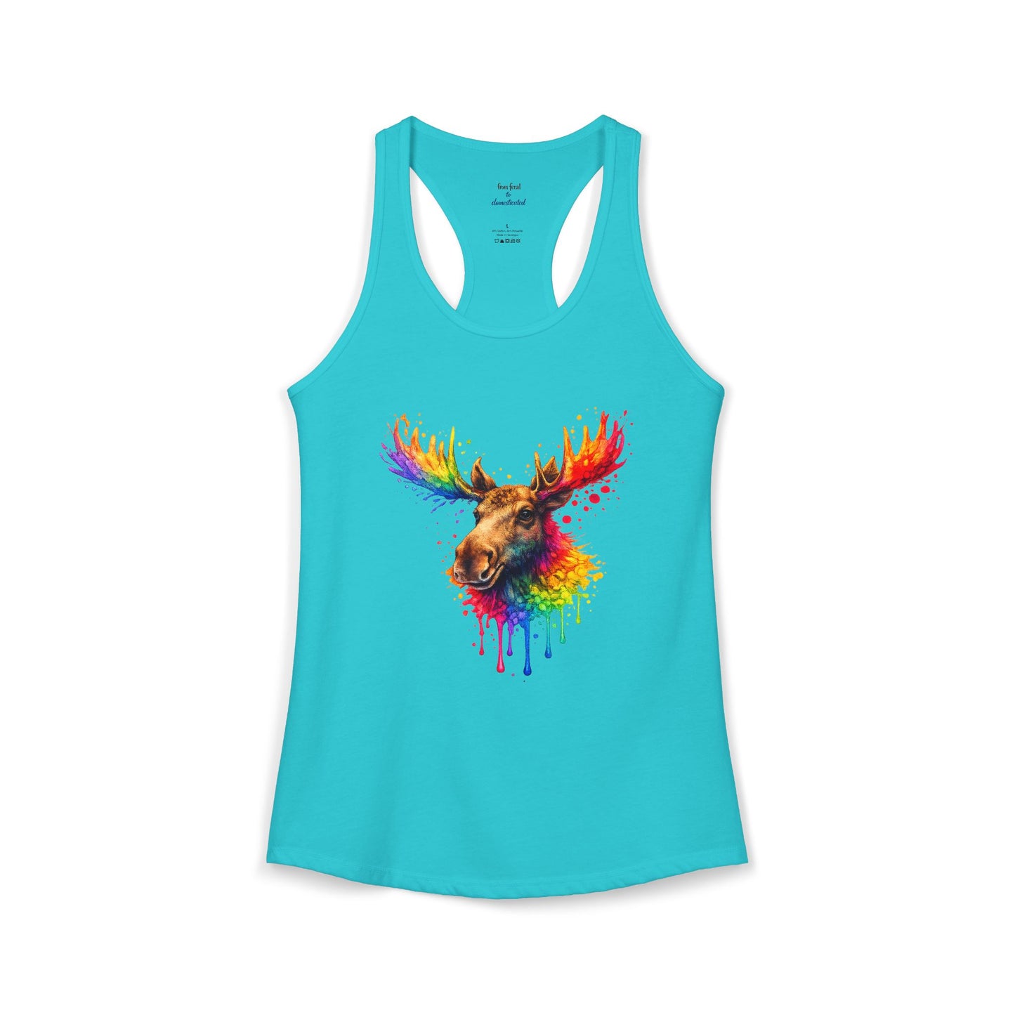 Watercolor Wildlife Moose Racerback Tank