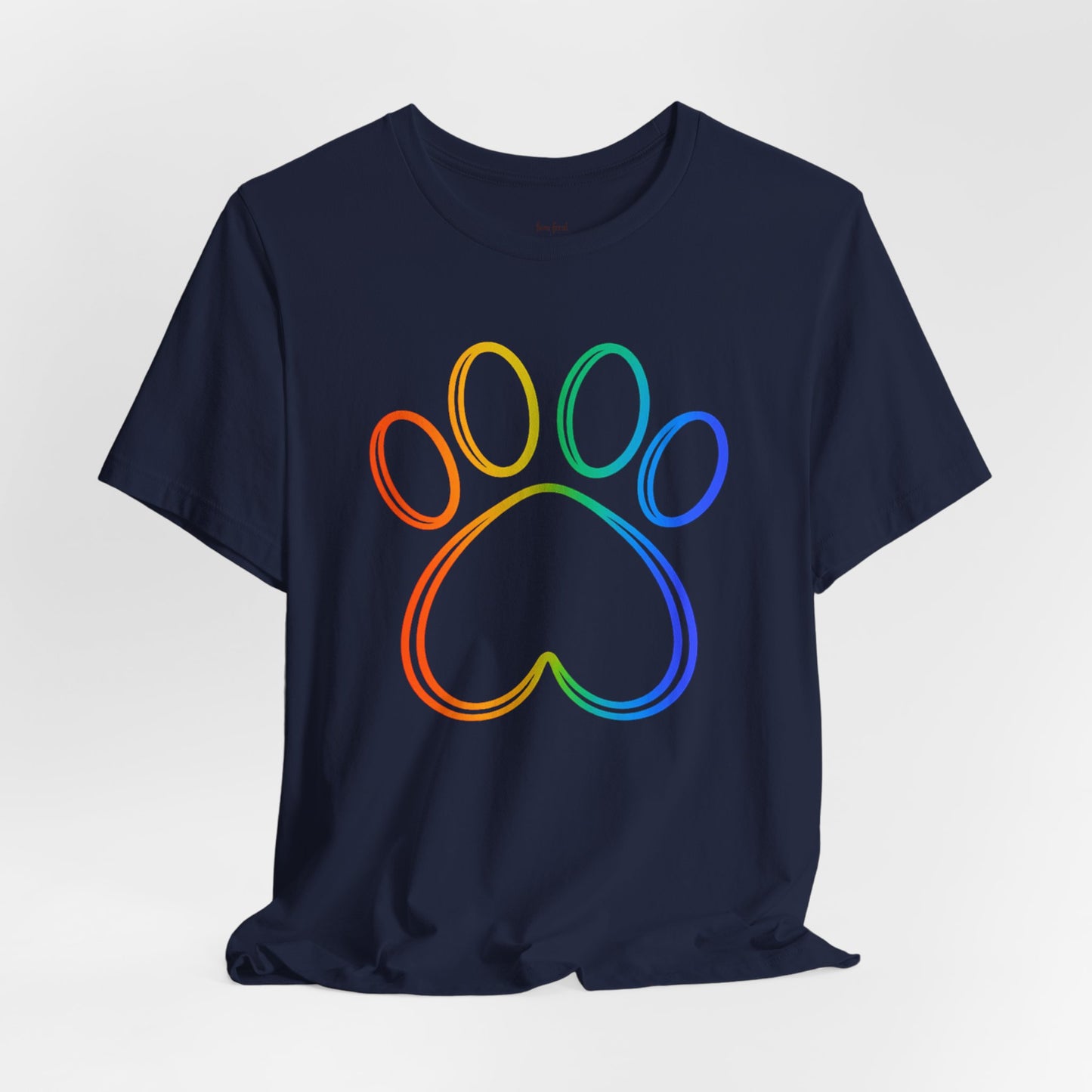 Heart/Paw Colorful Line-Work T-Shirt