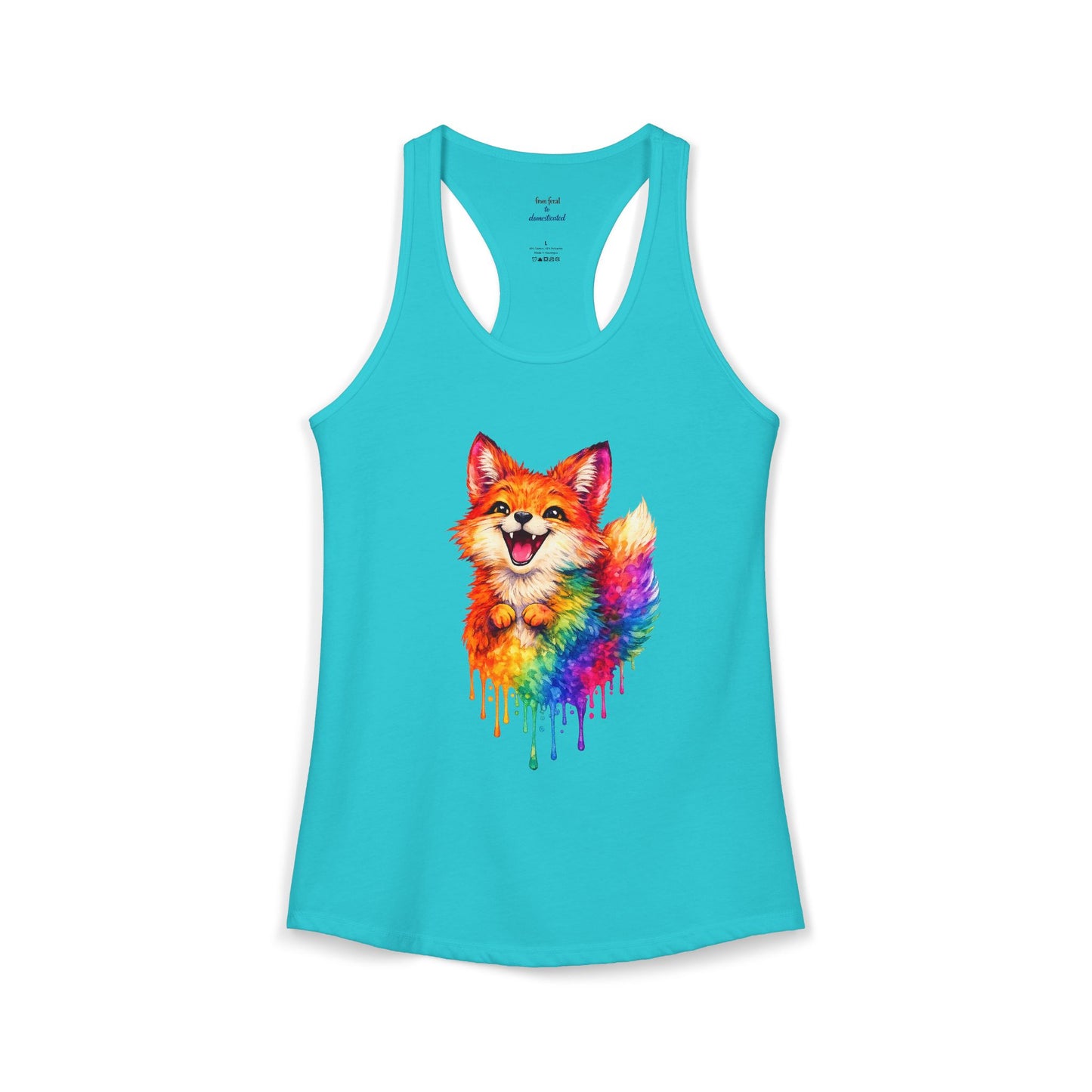 Watercolor Wildlife Fox Racerback Tank