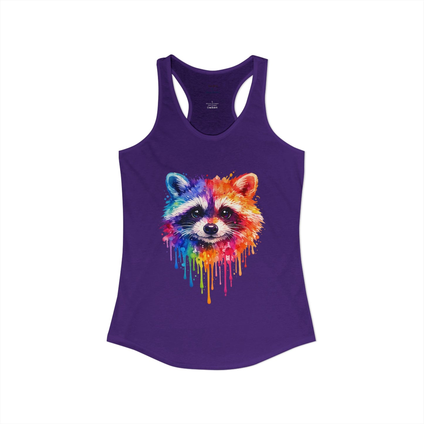 Watercolor Wildlife Raccoon Racerback Tank