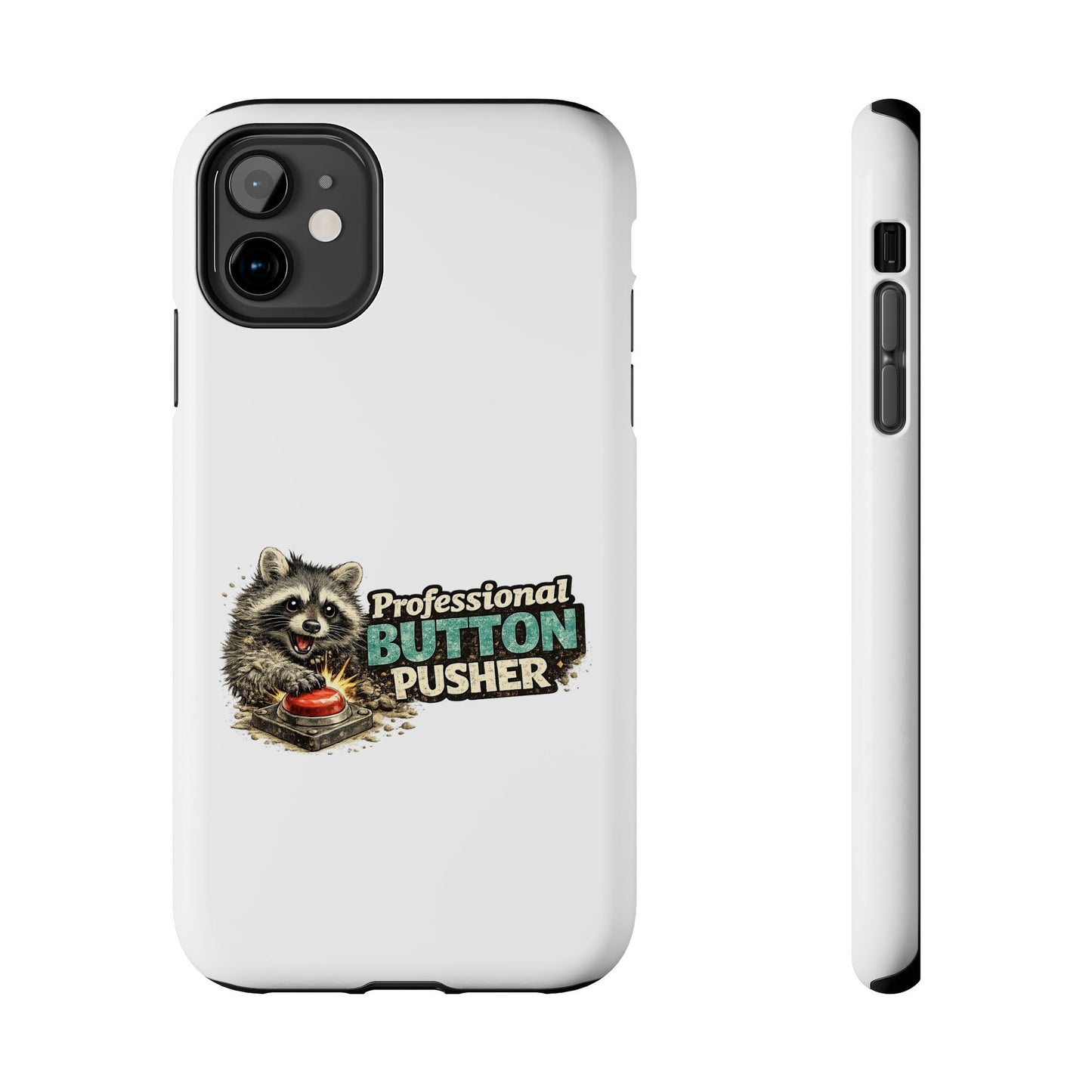 Button Pusher Raccoon Phone Case — Tough & Cute Protective Phone Cover