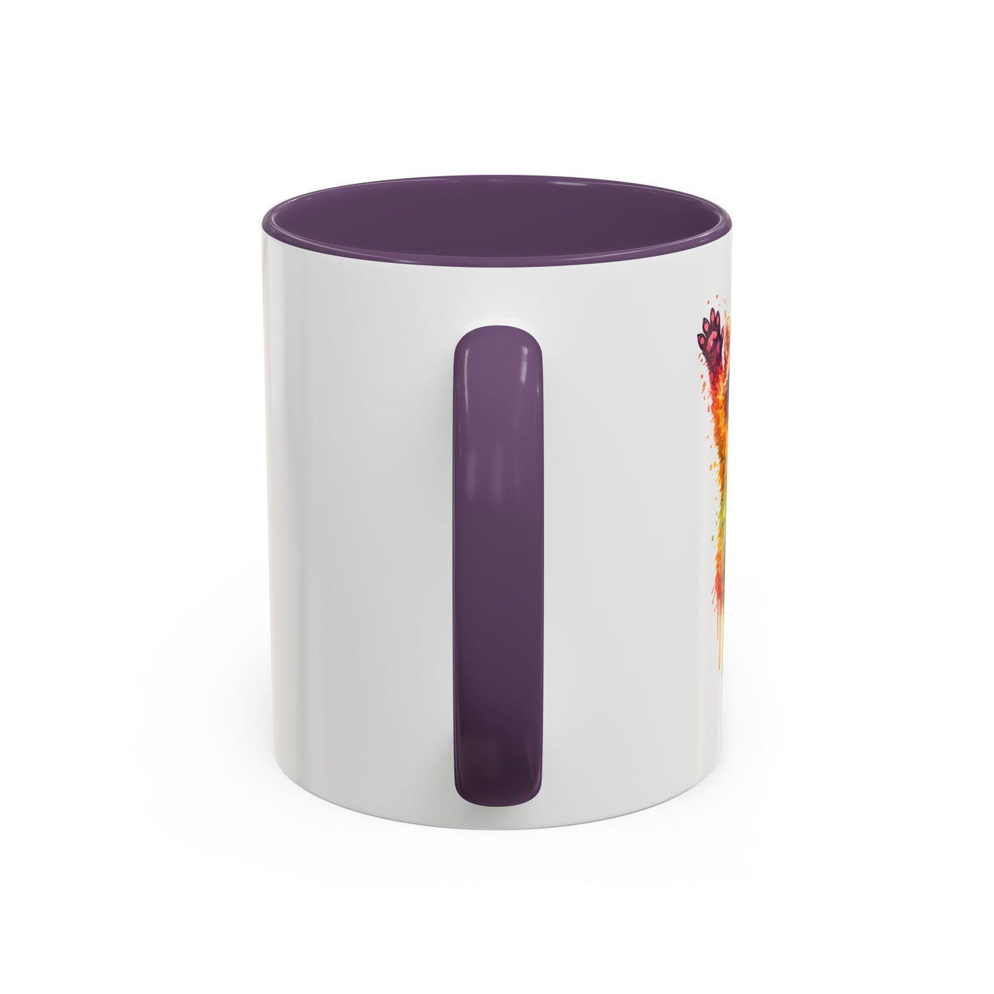 Cheerful Watercolor Raccoon Accent Coffee Mug