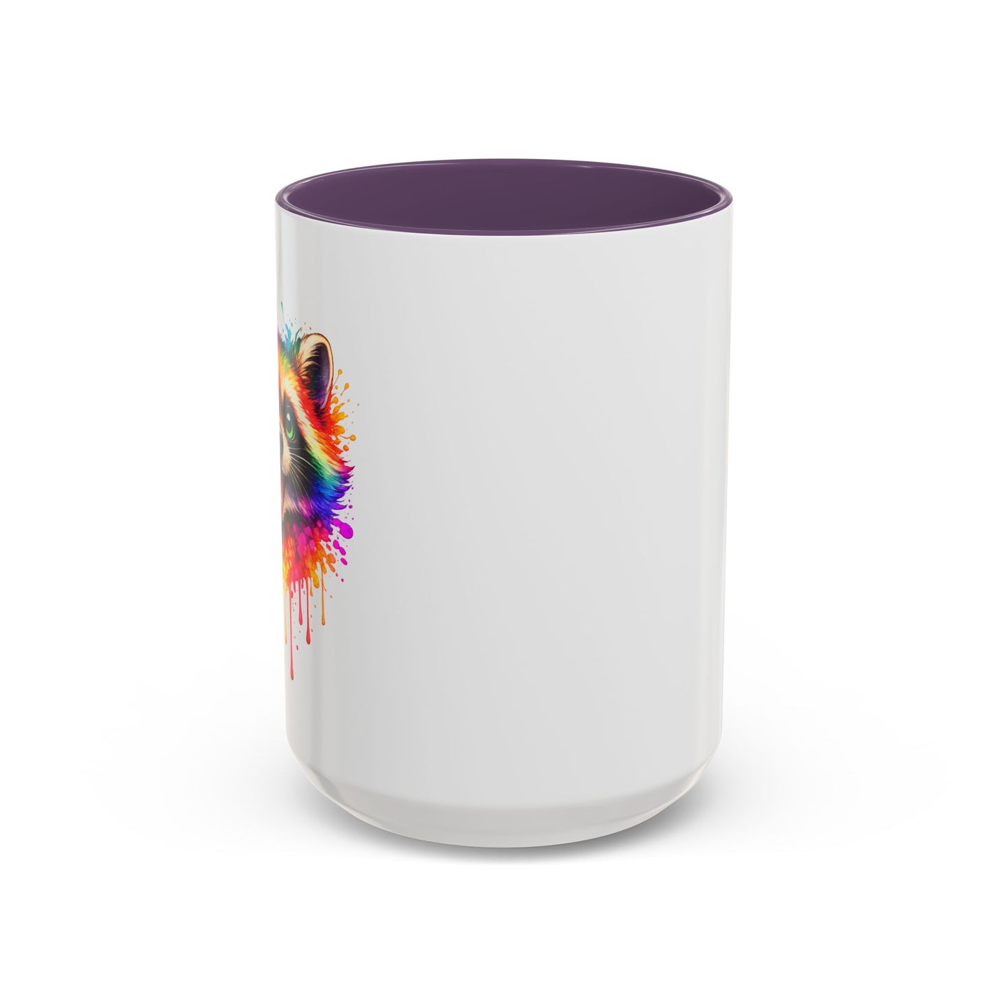 Cheerful Watercolor Raccoon Accent Coffee Mug