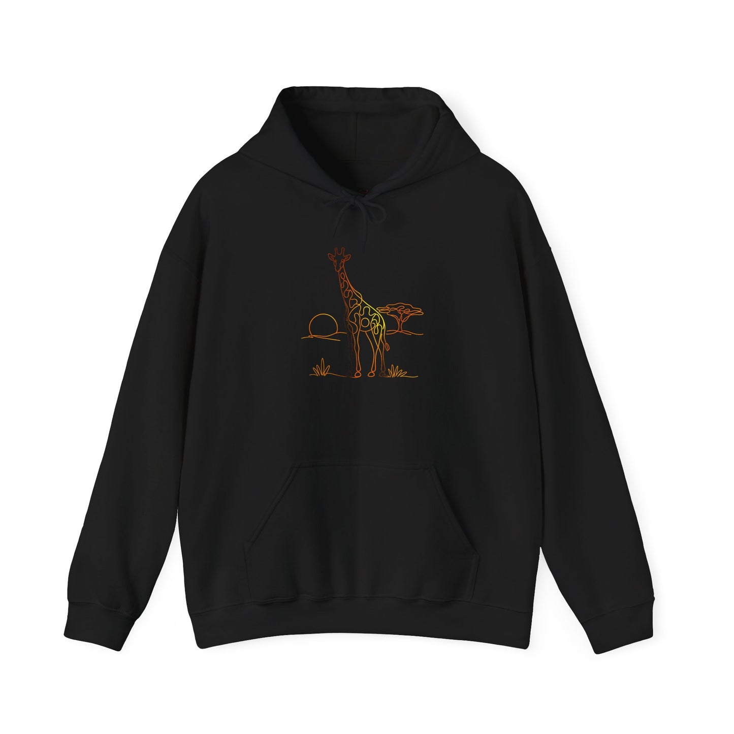 Giraffe Line Art Hoodie – Minimal Safari Illustration