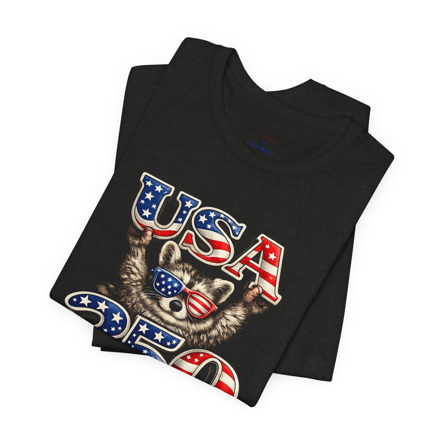 Patriot Raccoon 250th Anniversary T-Shirt — 4th of July Fireworks Flag Tee