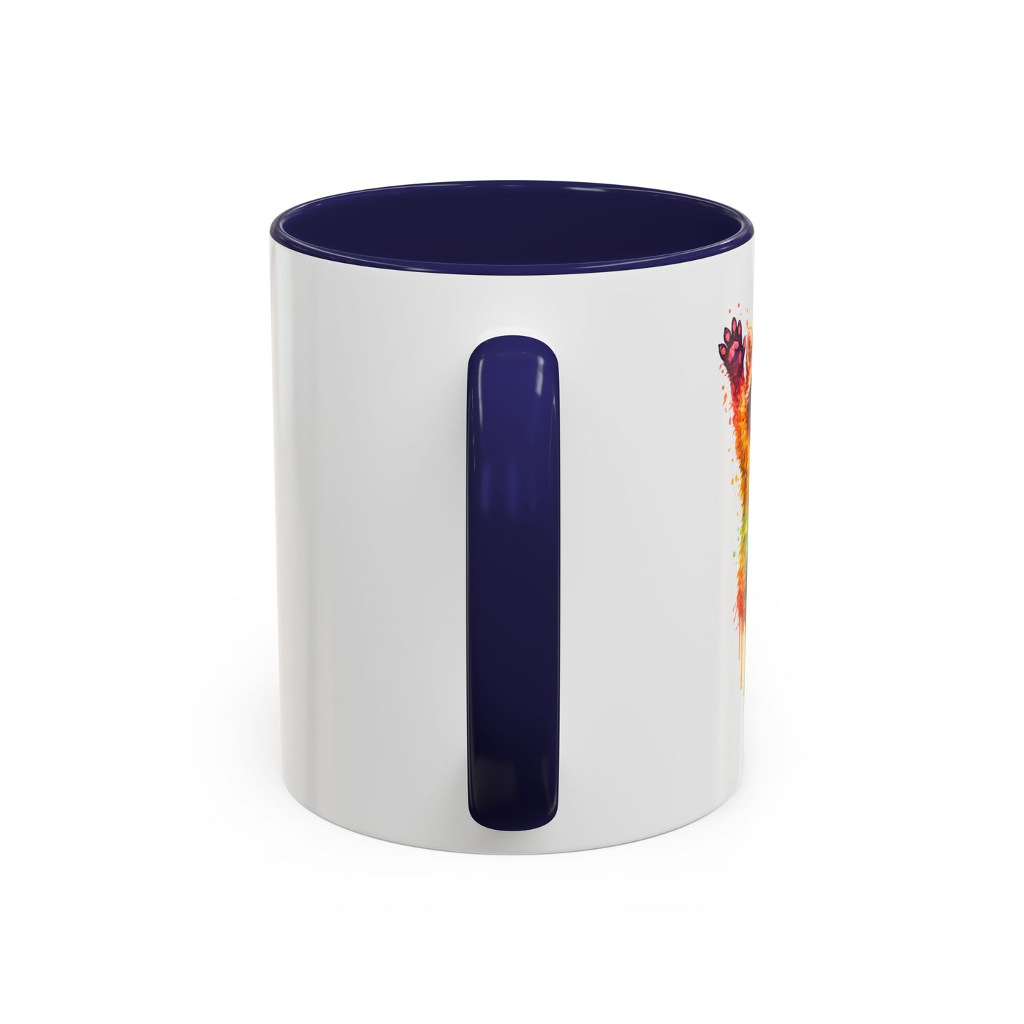 Cheerful Watercolor Raccoon Accent Coffee Mug