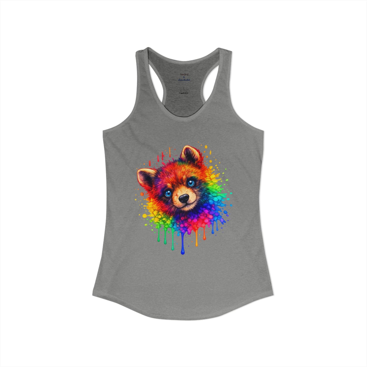 Watercolor Wildlife Bear Cub Racerback Tank