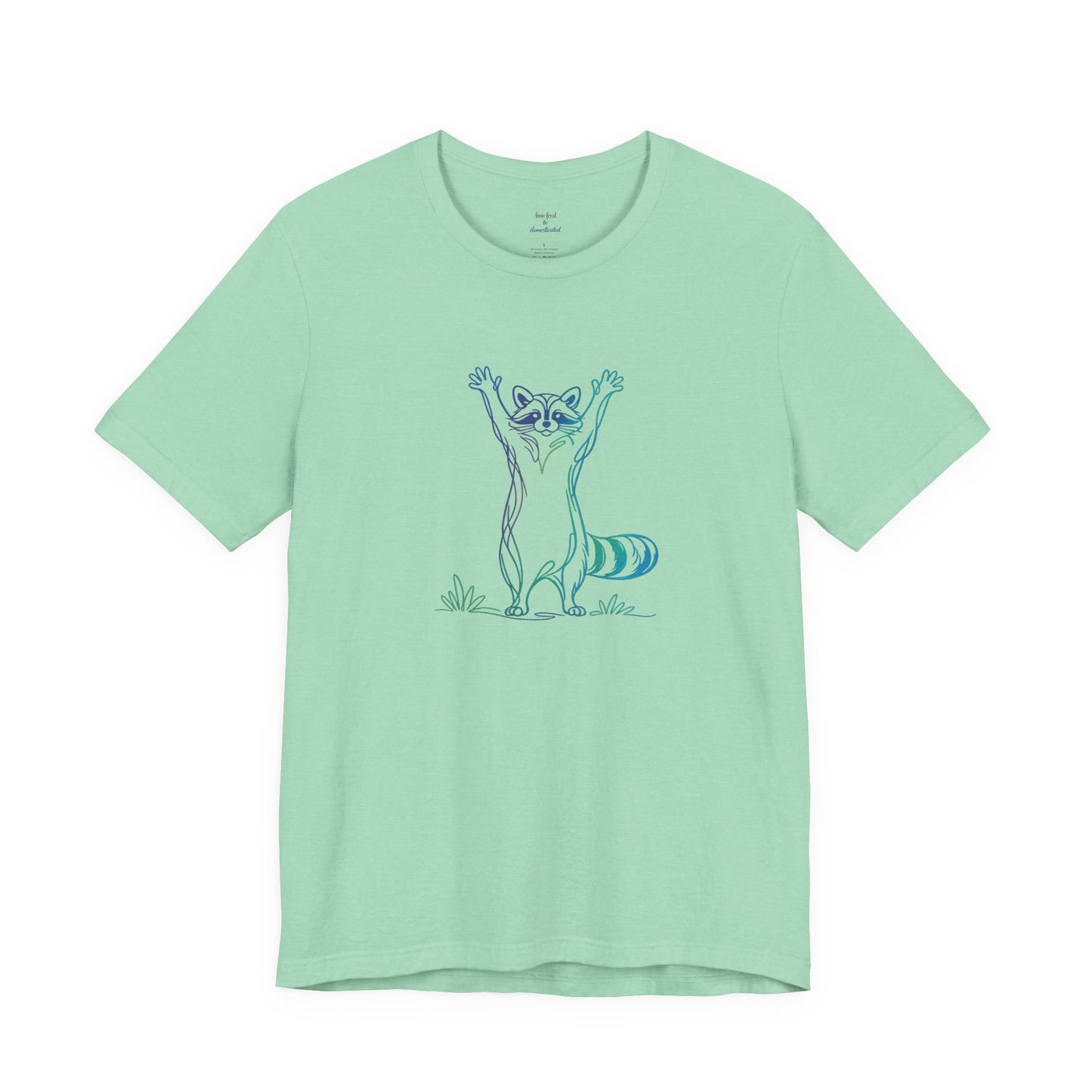 Raccoon Tee — Minimal Line Raccoon Scenic Graphic T-Shirt