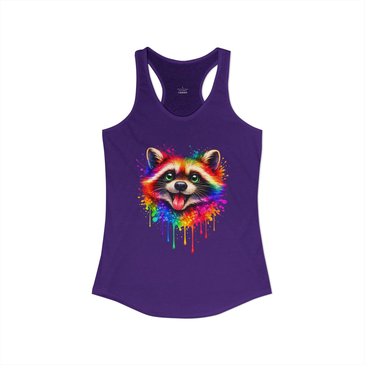 Watercolor Wildlife Raccoon Racerback Tank