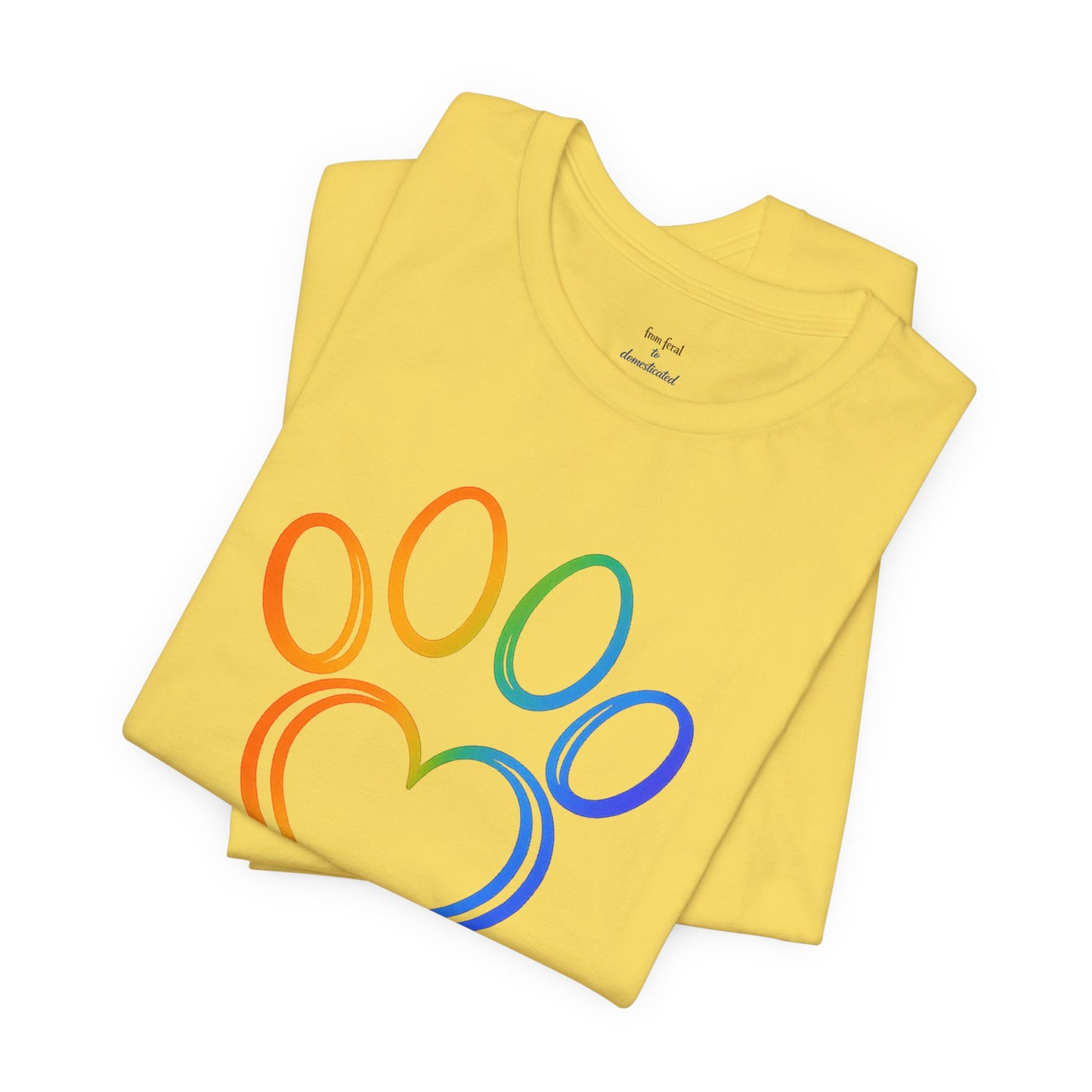 Heart/Paw Colorful Line-Work T-Shirt
