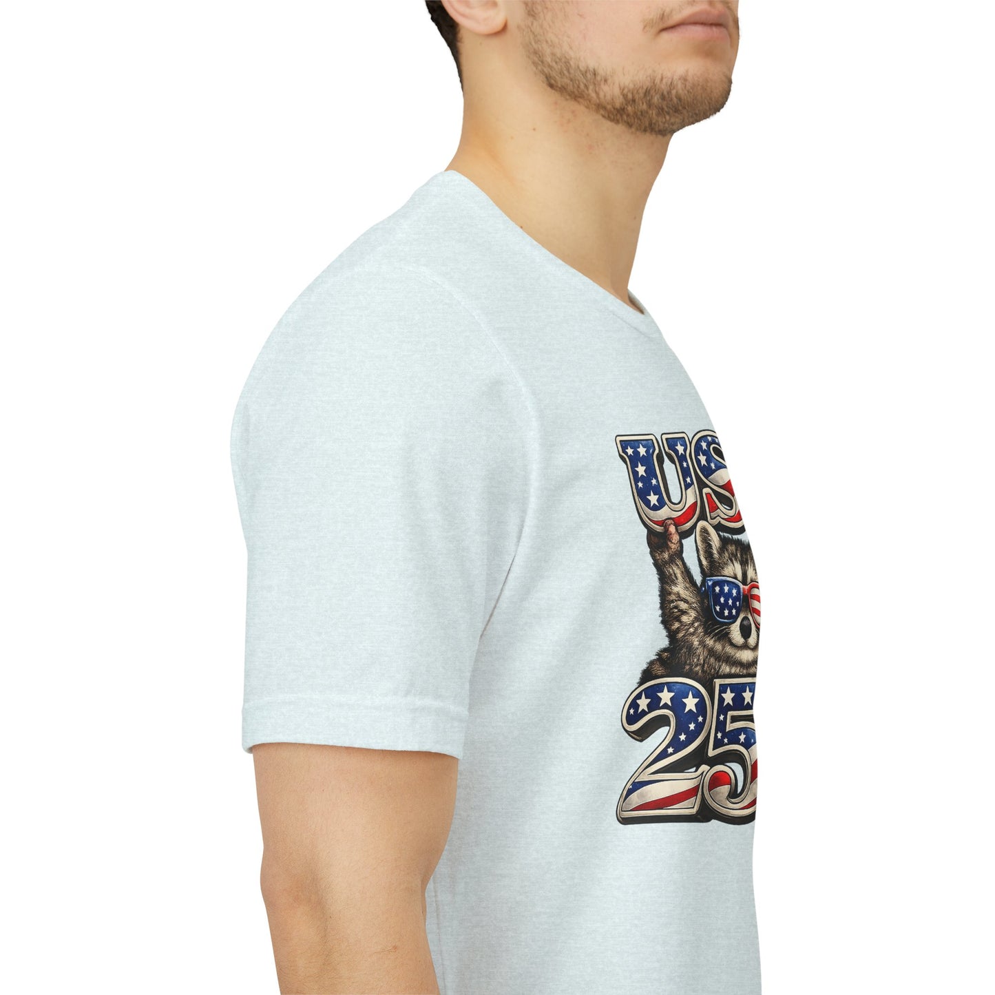 Patriot Raccoon 250th Anniversary T-Shirt — 4th of July Fireworks Flag Tee
